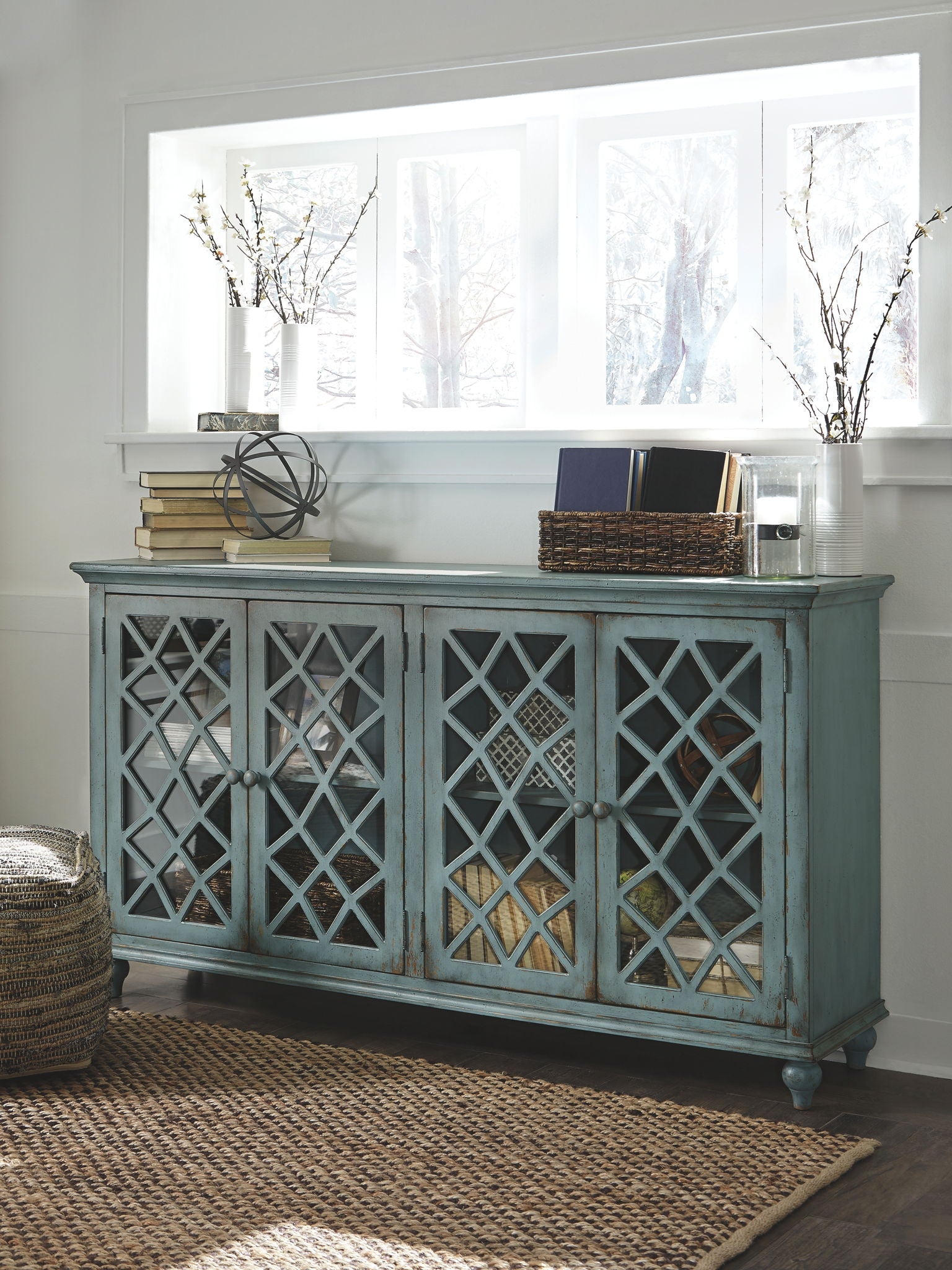 Mirimyn - Antique Teal - Accent Cabinet - Vintage Finish - Urban Living Furniture (Los Angeles, CA)