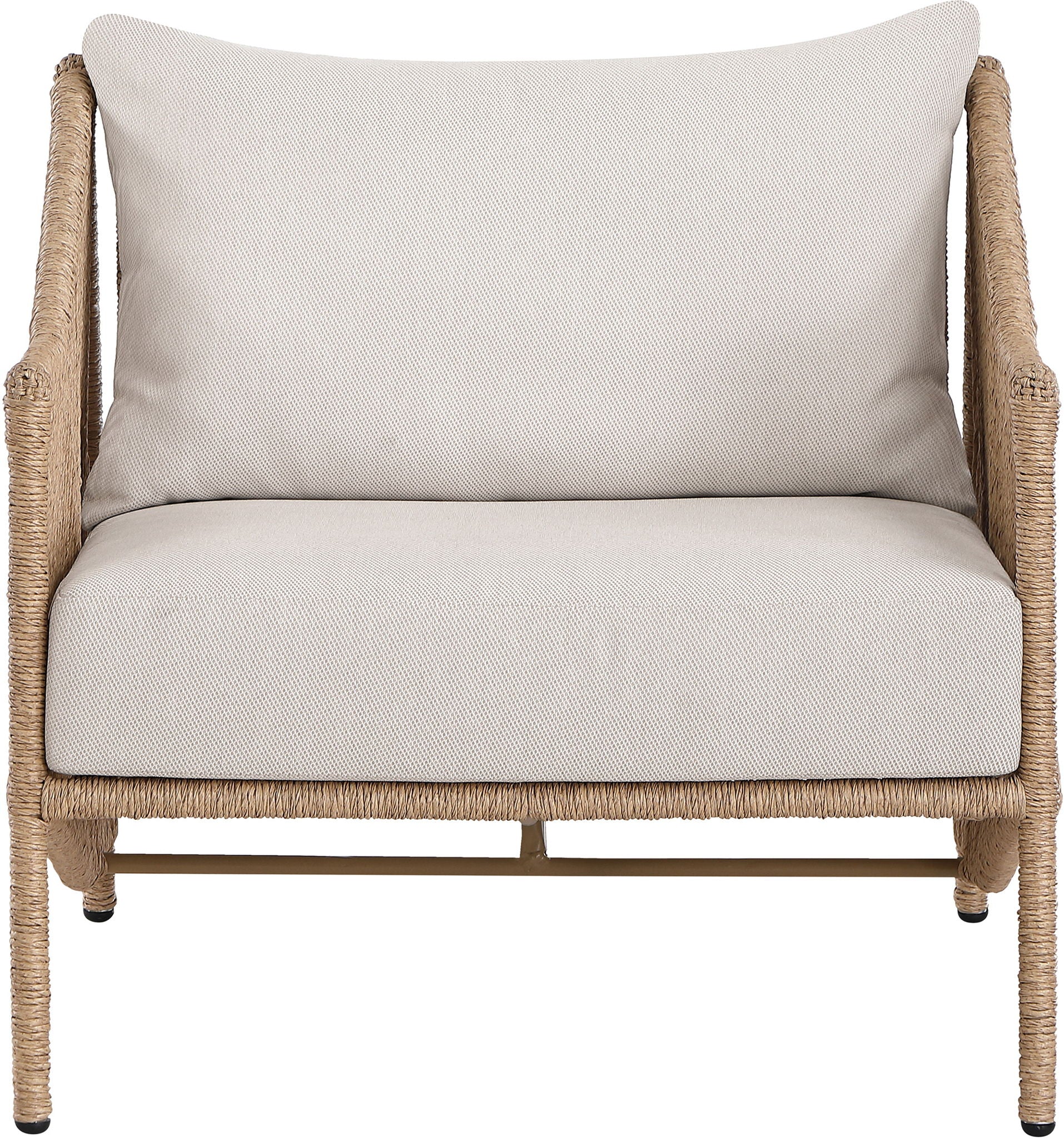 Coastline - Olefin Water Resistant Fabric And Wicker Outdoor Patio Accent Chair - Beige - Urban Living Furniture (Los Angeles, CA)