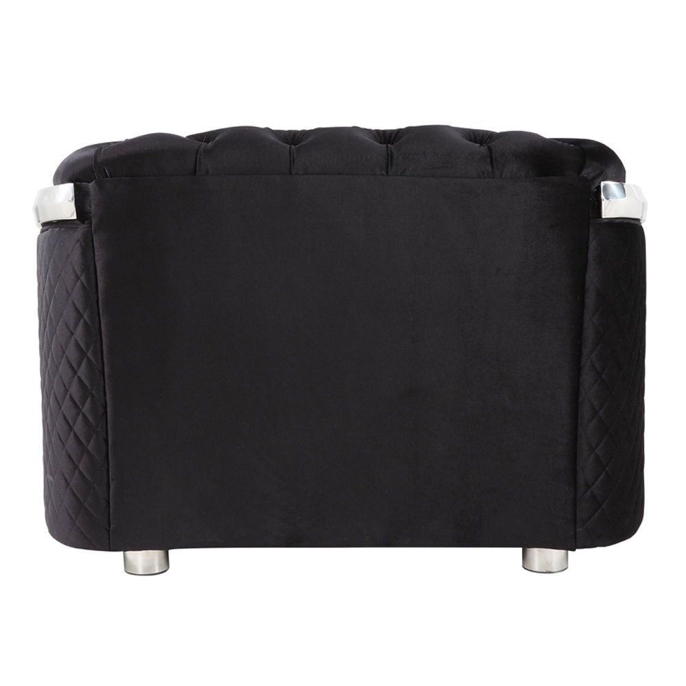 Pyroden - Chair - Black Velvet & Chrome - Urban Living Furniture (Los Angeles, CA)