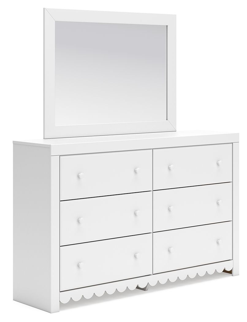 Mollviney - White - Dresser And Mirror - Urban Living Furniture (Los Angeles, CA)