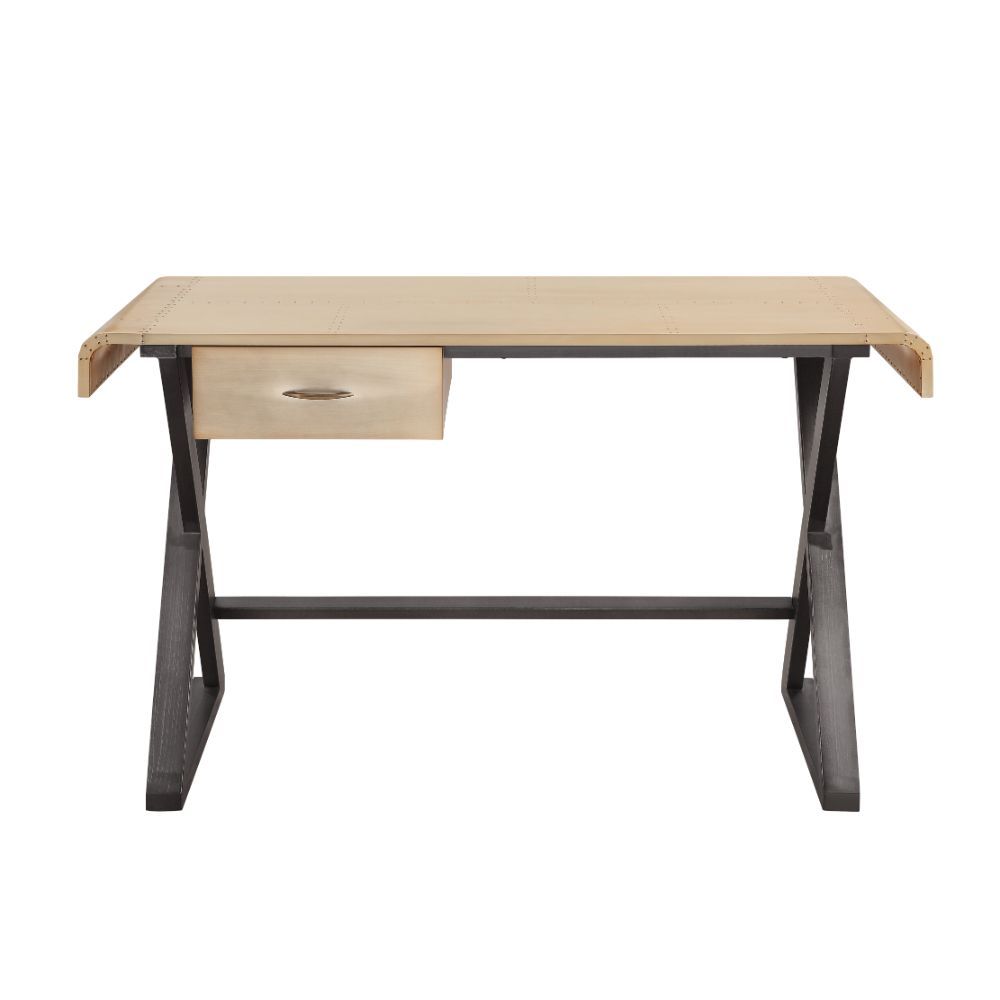 Danton - Executive Writing Desk - Gold Aluminum - Urban Living Furniture (Los Angeles, CA)