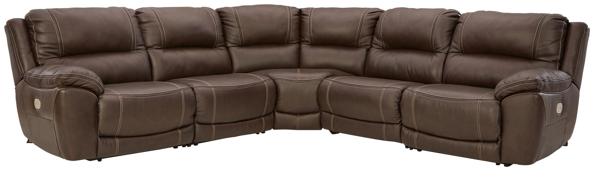 Dunleith - Chocolate - 5-Piece Power Reclining Sectional - Urban Living Furniture (Los Angeles, CA)