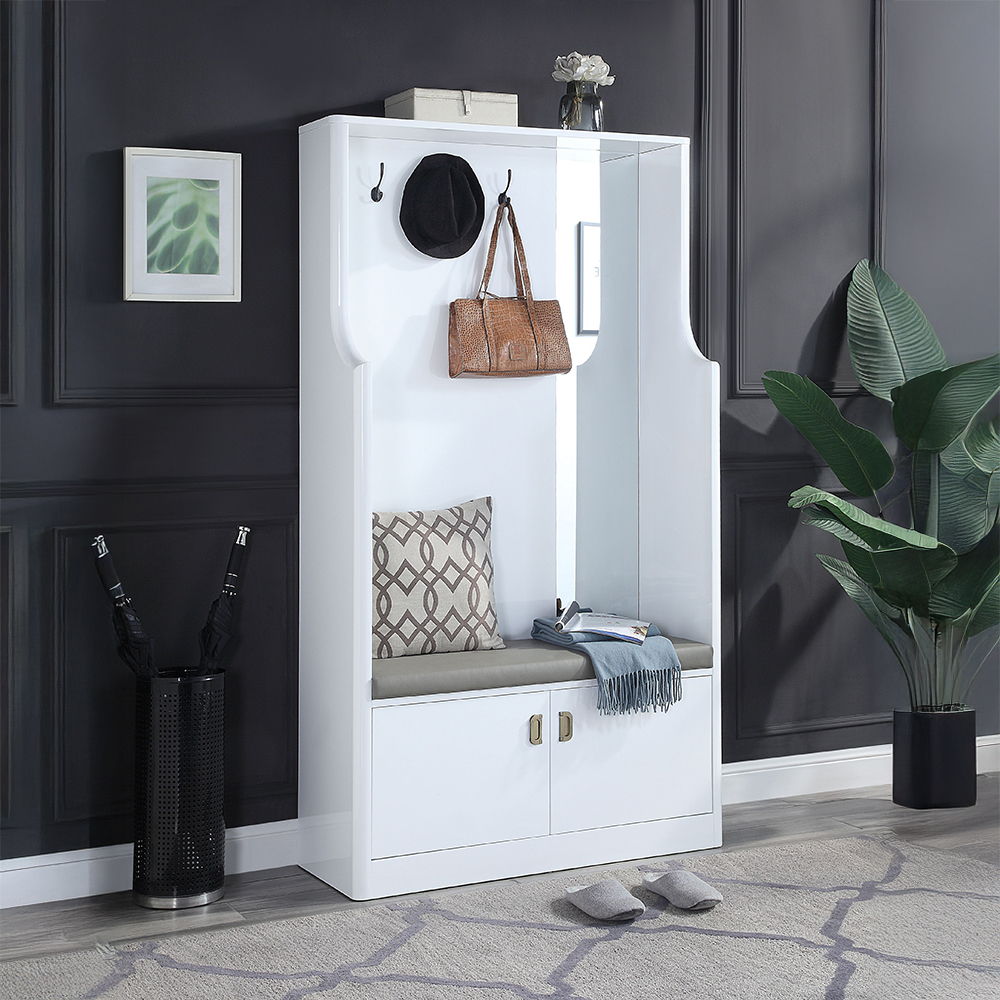 Buck II - Hall Tree - White High Gloss - Urban Living Furniture (Los Angeles, CA)