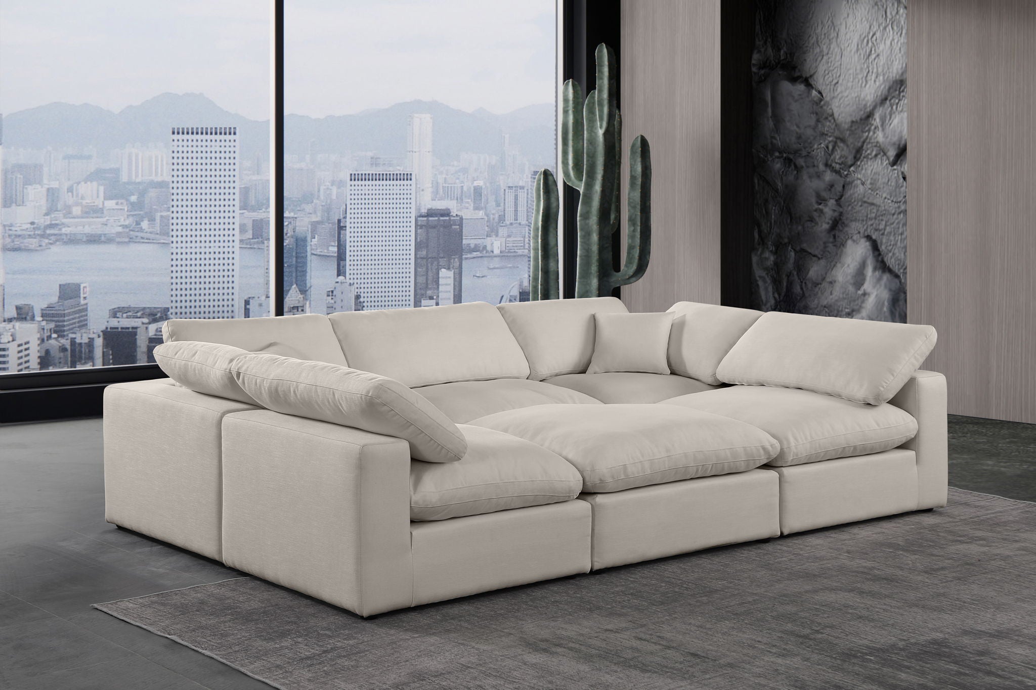 Comfy - 6 Piece Linen Sectional - Urban Living Furniture (Los Angeles, CA)