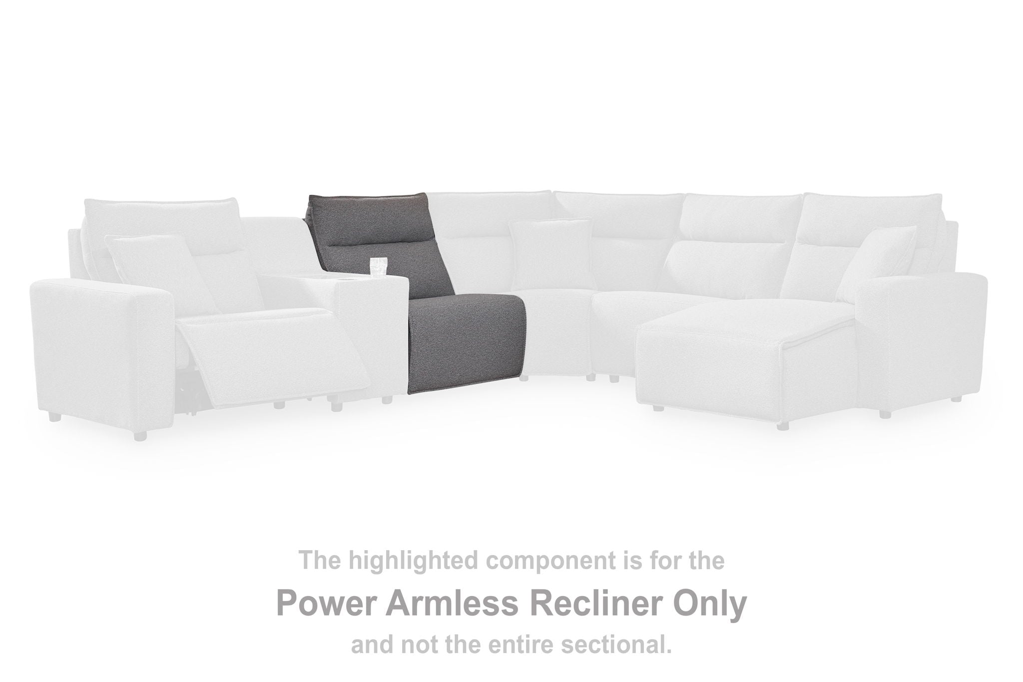 Modmax II - Power Armless Recliner With Adjustable Headrest - Salt And Pepper - Urban Living Furniture (Los Angeles, CA)
