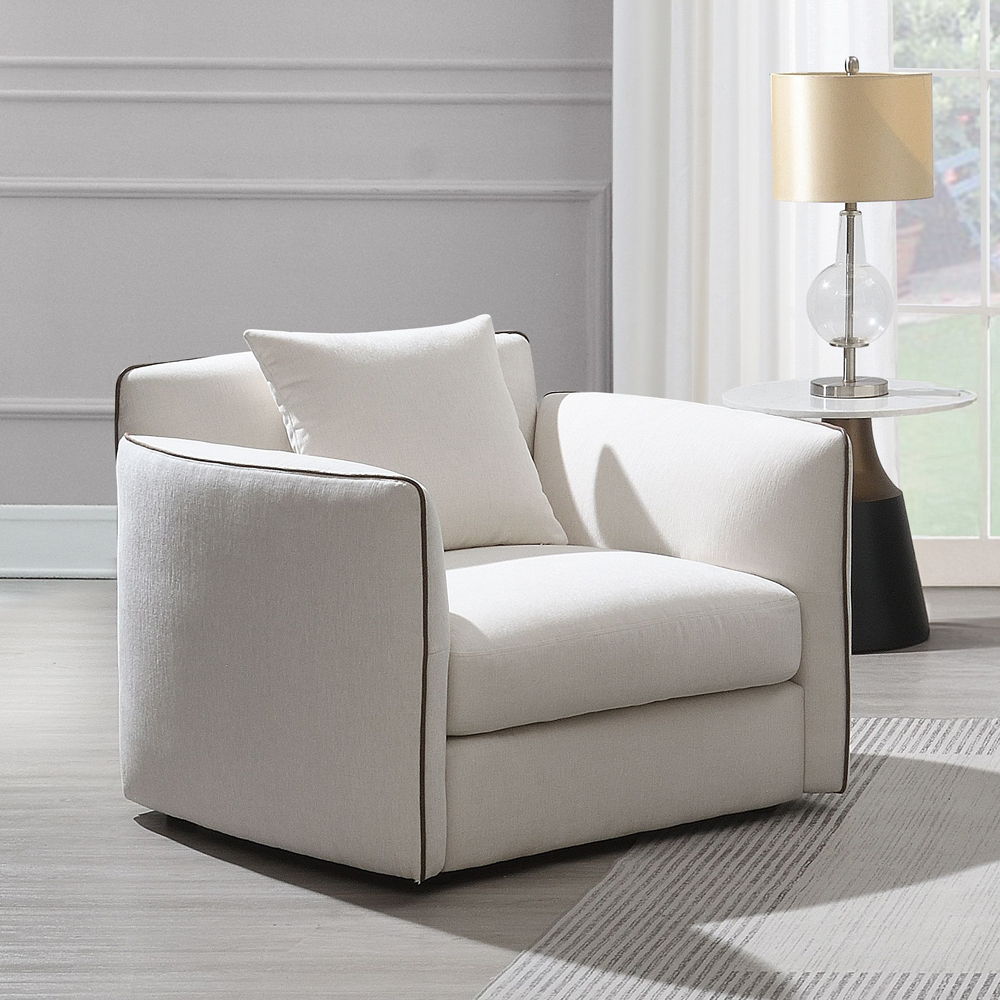 Yolanda - Chair With Pillow - Beige Chenille - Urban Living Furniture (Los Angeles, CA)
