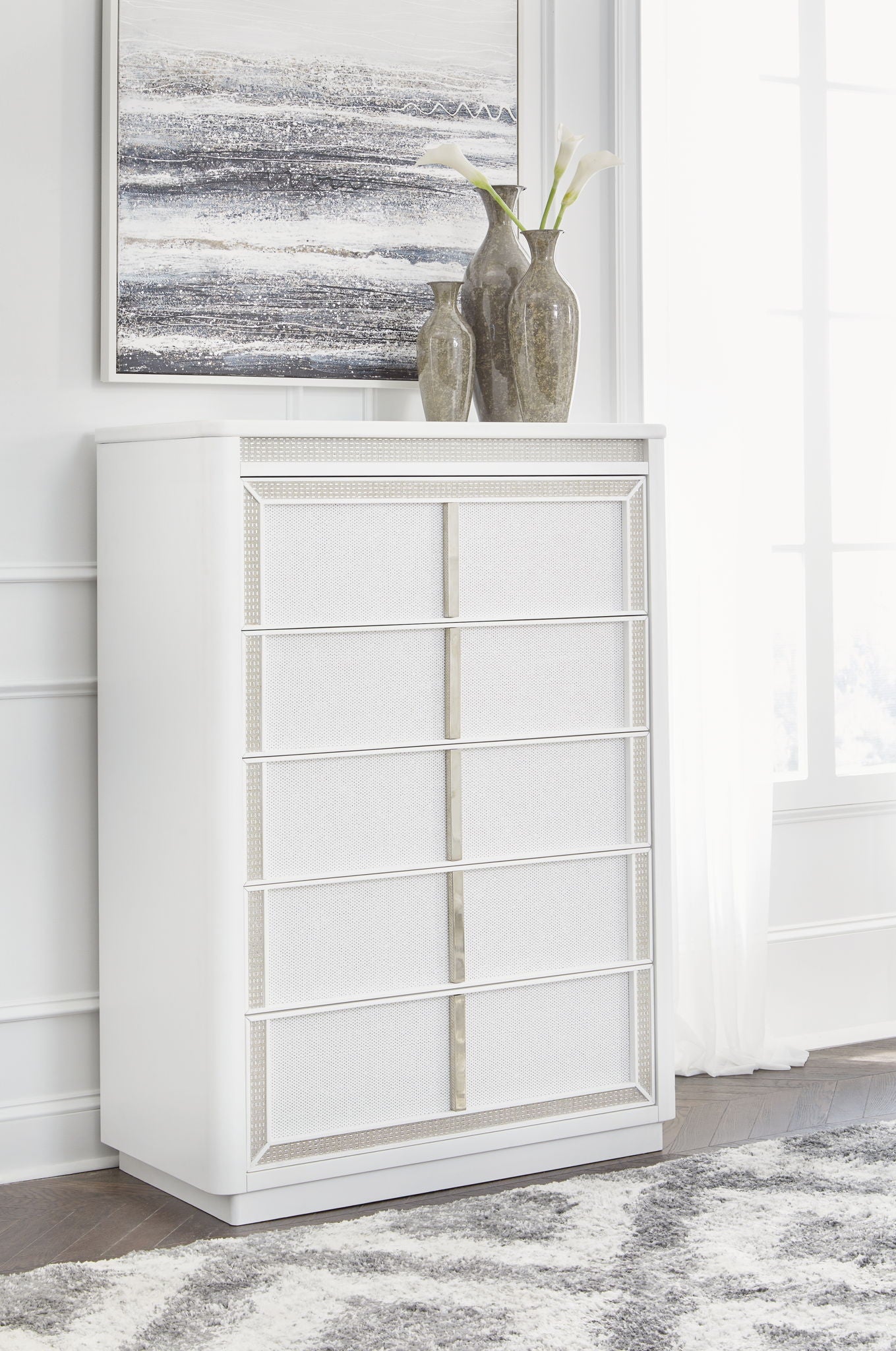 Chalanna - White - Five Drawer Chest - Urban Living Furniture (Los Angeles, CA)