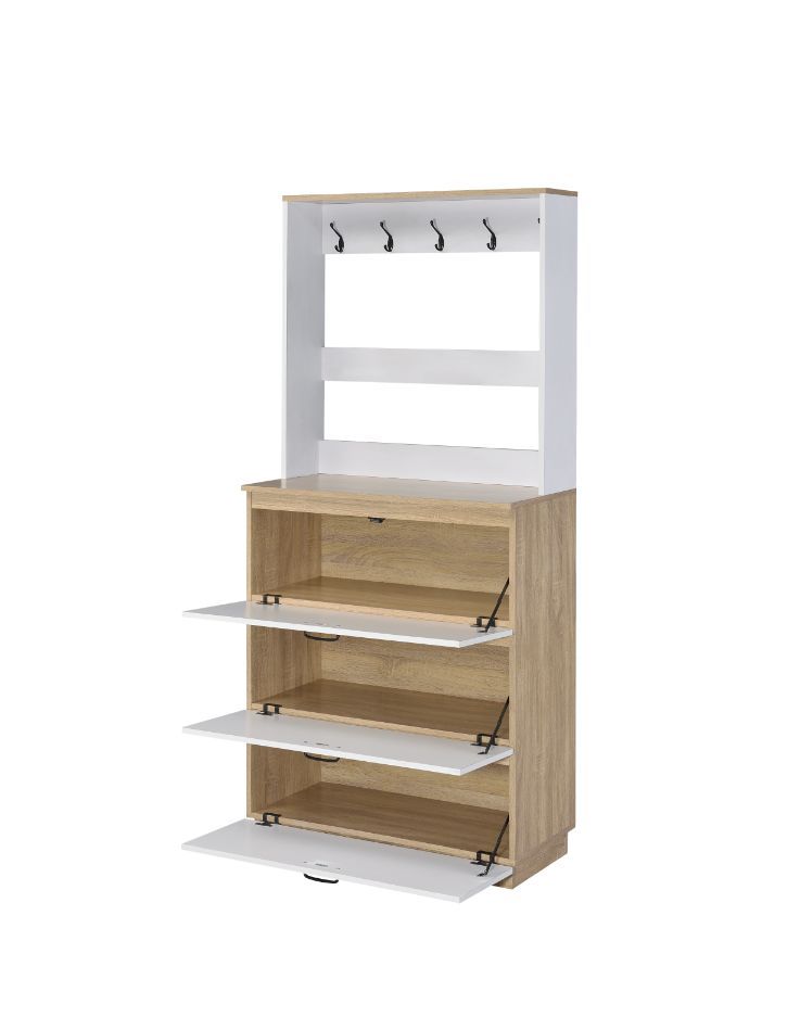 Hewett - Shoe Cabinet - Light Oak & White - Urban Living Furniture (Los Angeles, CA)