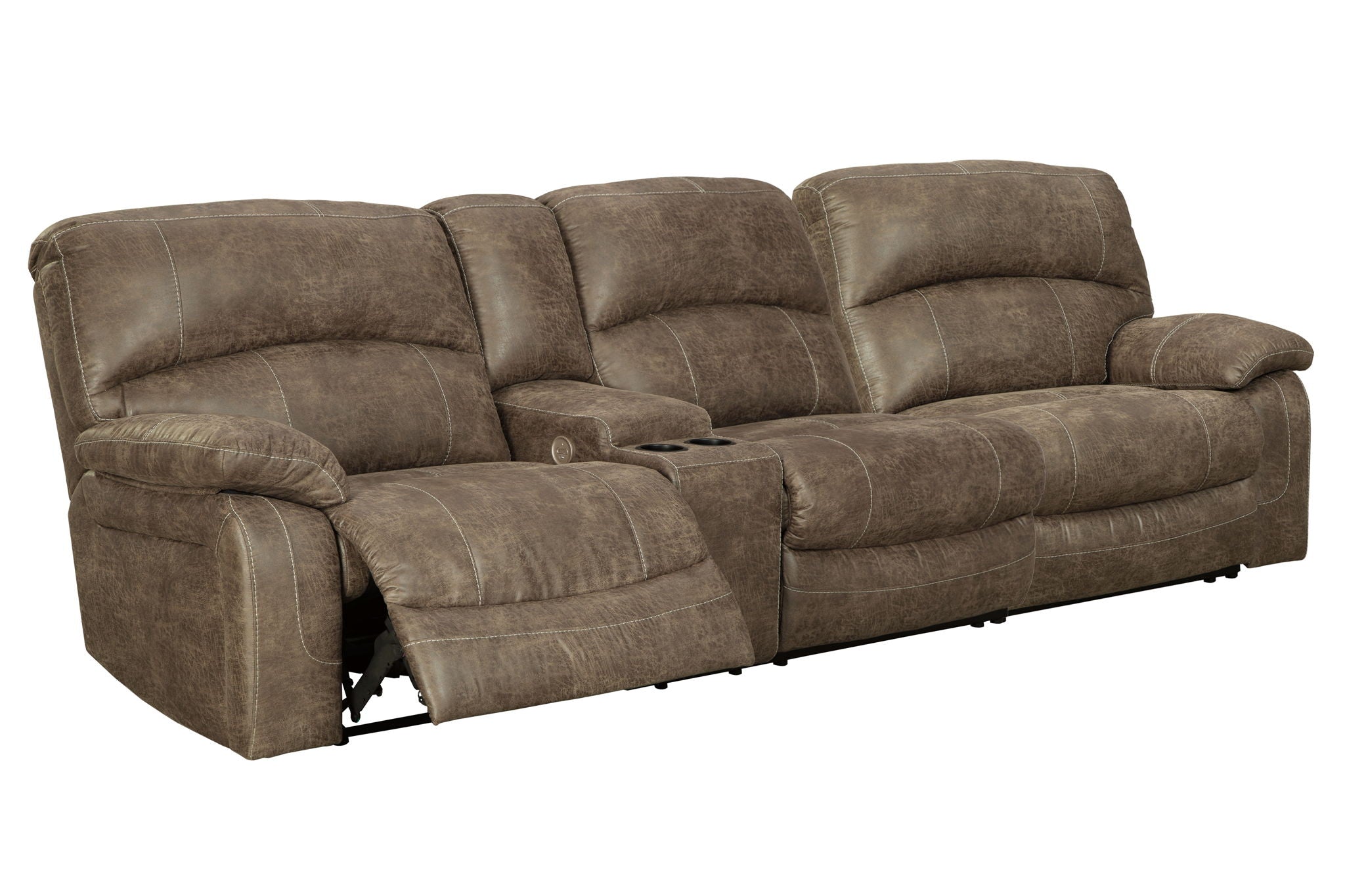 Segburg - Driftwood - 2-Piece Power Reclining Sectional - Urban Living Furniture (Los Angeles, CA)