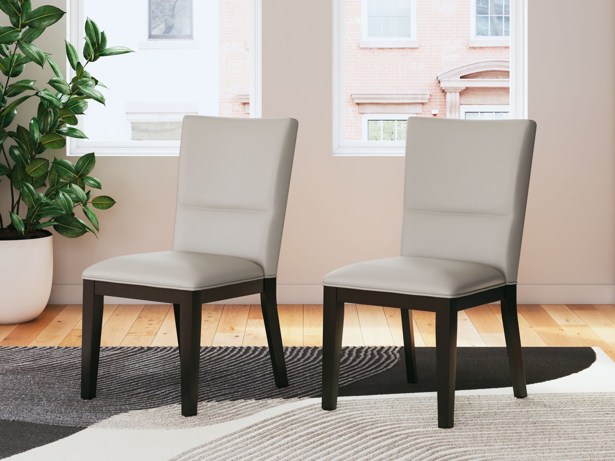 Glinari - Taupe / Black - Dining Upholstered Side Chair (Set of 2) - Urban Living Furniture (Los Angeles, CA)