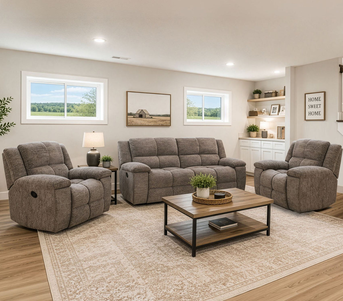 Buster - Manual Glider Reclining Sofa Set