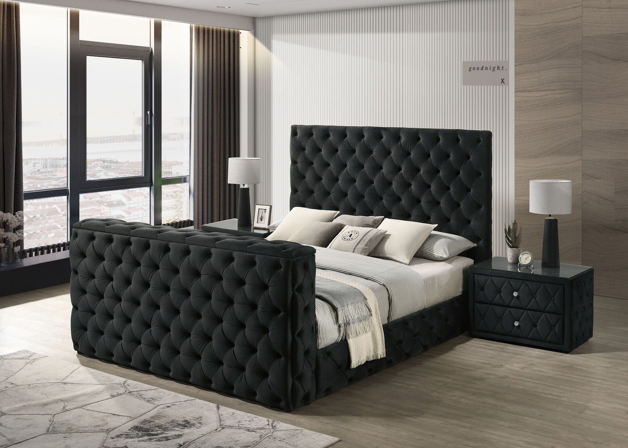 Josephine - King Bed With TV Lift - Black - Urban Living Furniture (Los Angeles, CA)