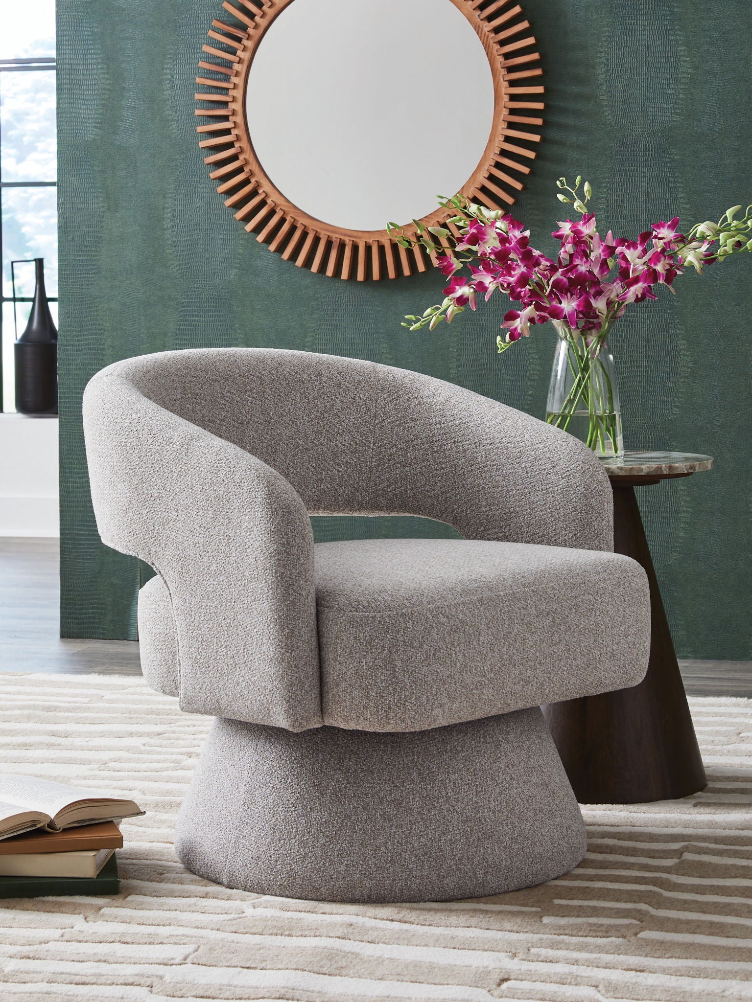 Nashkins - Swivel Accent Chair - Pebble - Urban Living Furniture (Los Angeles, CA)