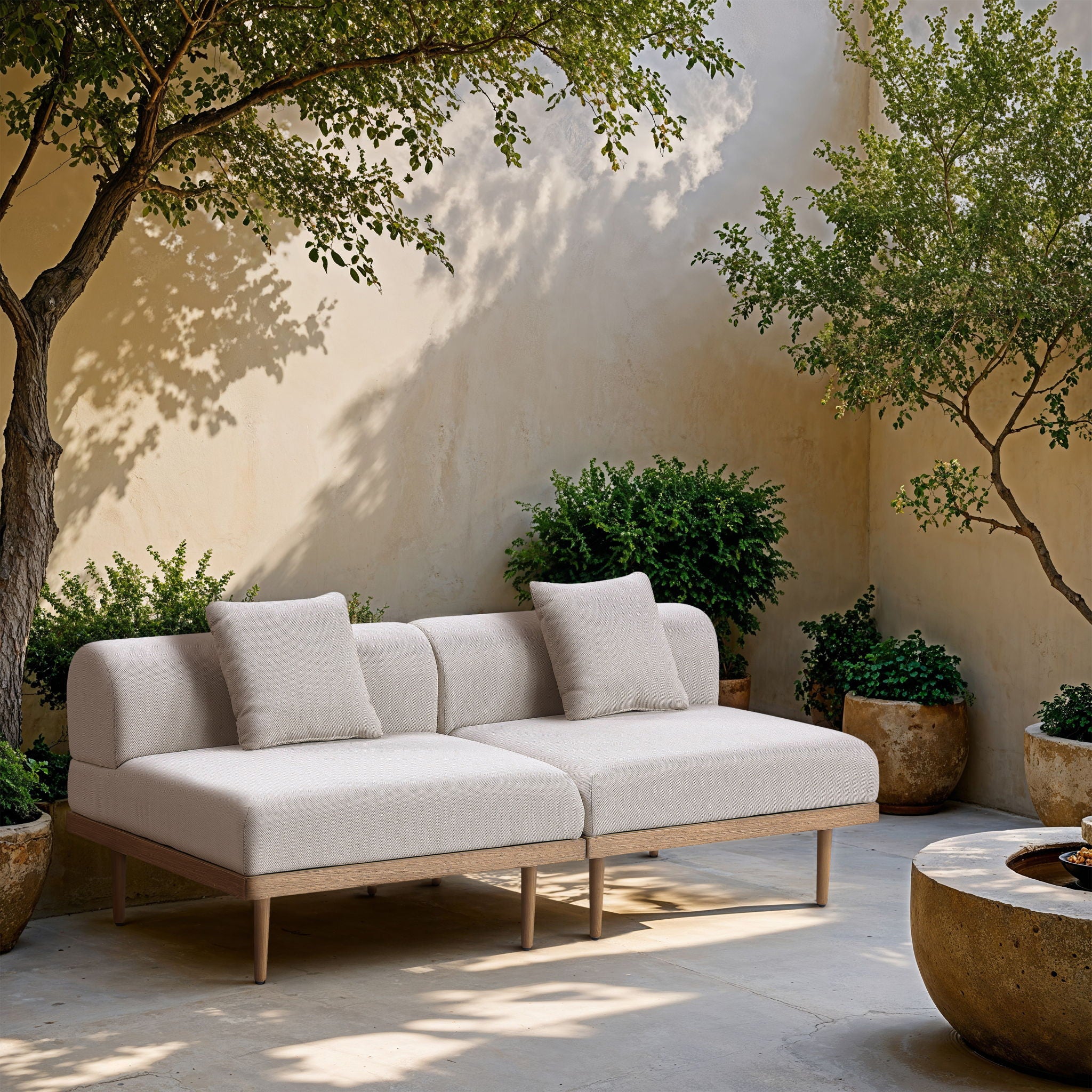 Laguna - 2 Piece Resilient Water Resistant Fabric 71" Outdoor Patio Armless Modular Loveseat - Urban Living Furniture (Los Angeles, CA)