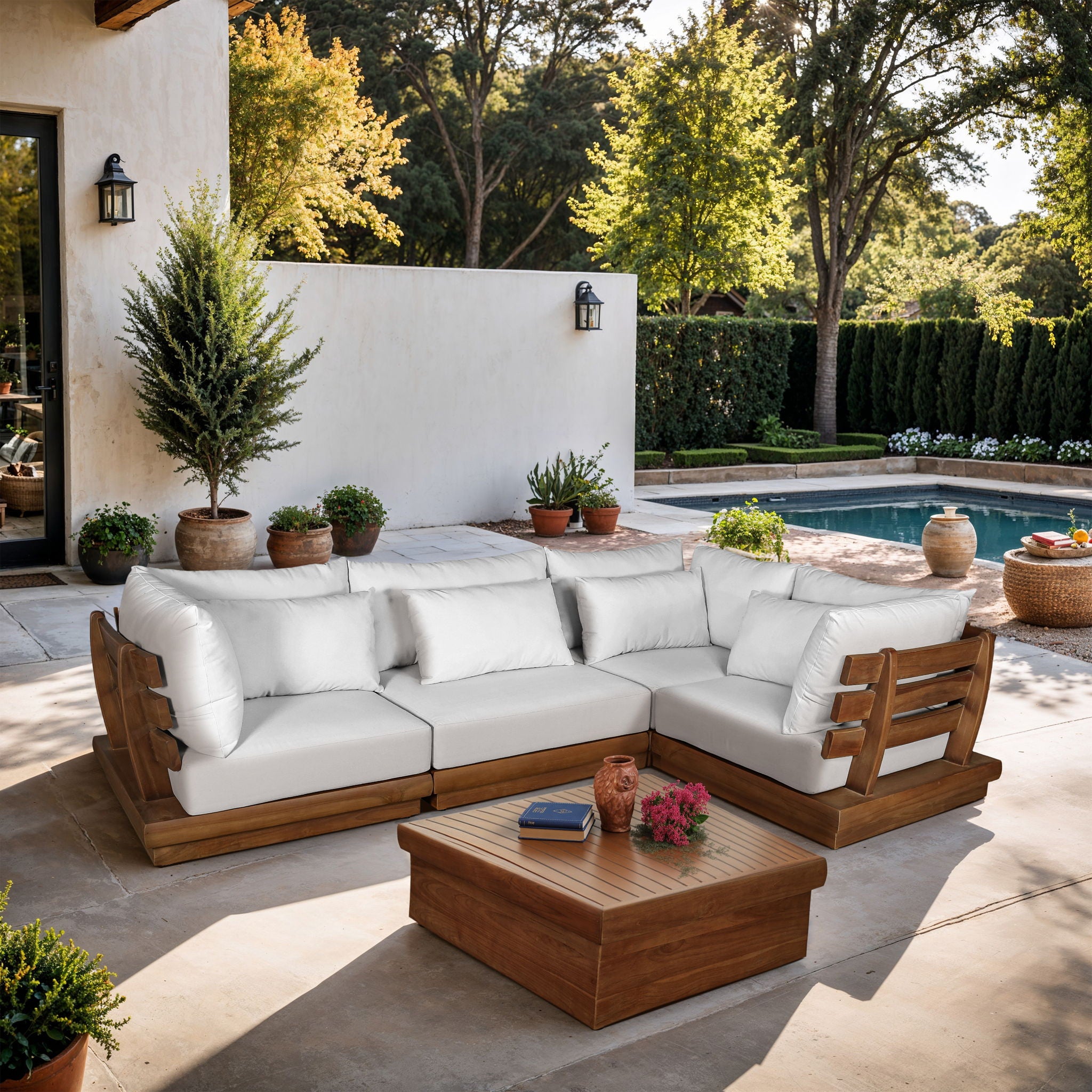 Mirella - 4 Piece Water Resistant Fabric Outdoor Patio Modular Sectional - Urban Living Furniture (Los Angeles, CA)