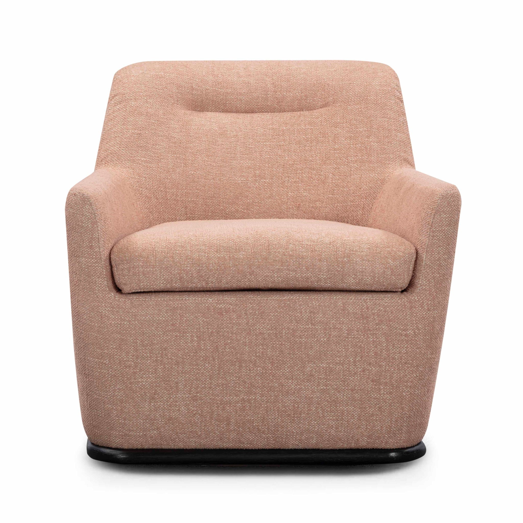 Mado - Textured Fabric Swivel Accent Chair - Peach