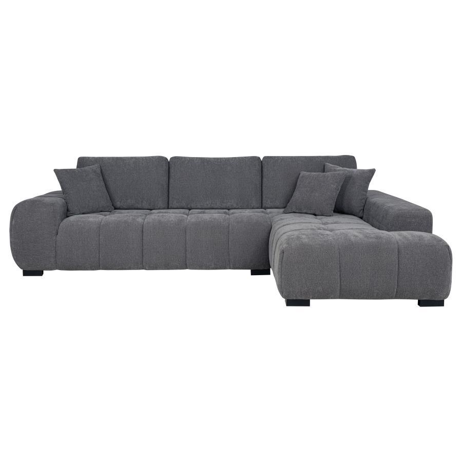 Octavia - LAF Sofa With Pillow, Box 1 of 2 - Charcoal Gray