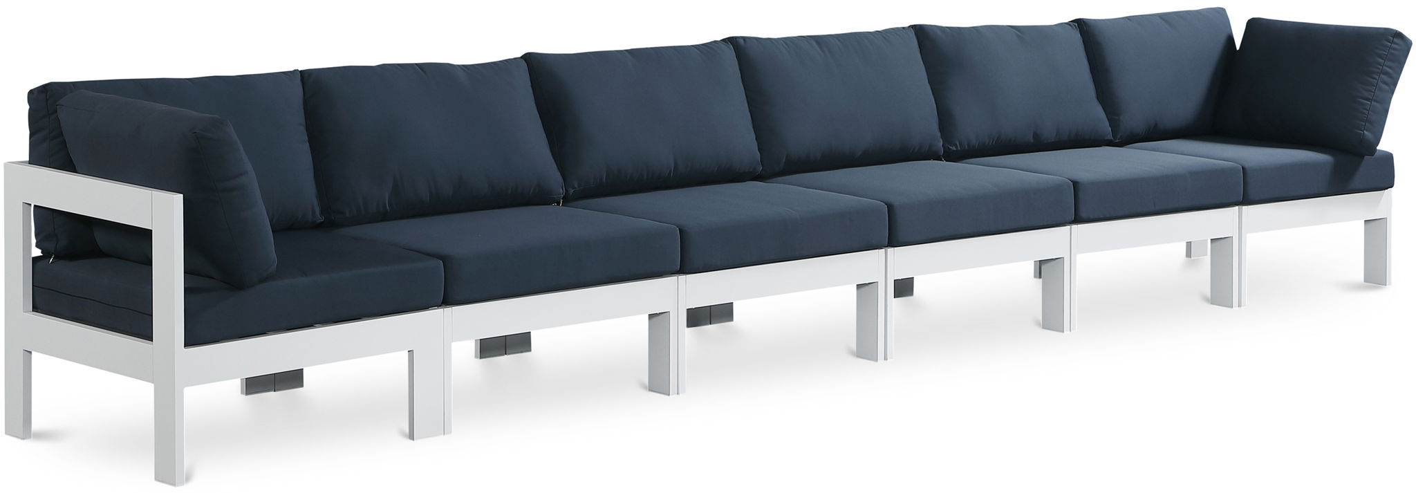Nizuc - Outdoor Patio 6 Seat Modular Sofa With White Frame - Urban Living Furniture (Los Angeles, CA)