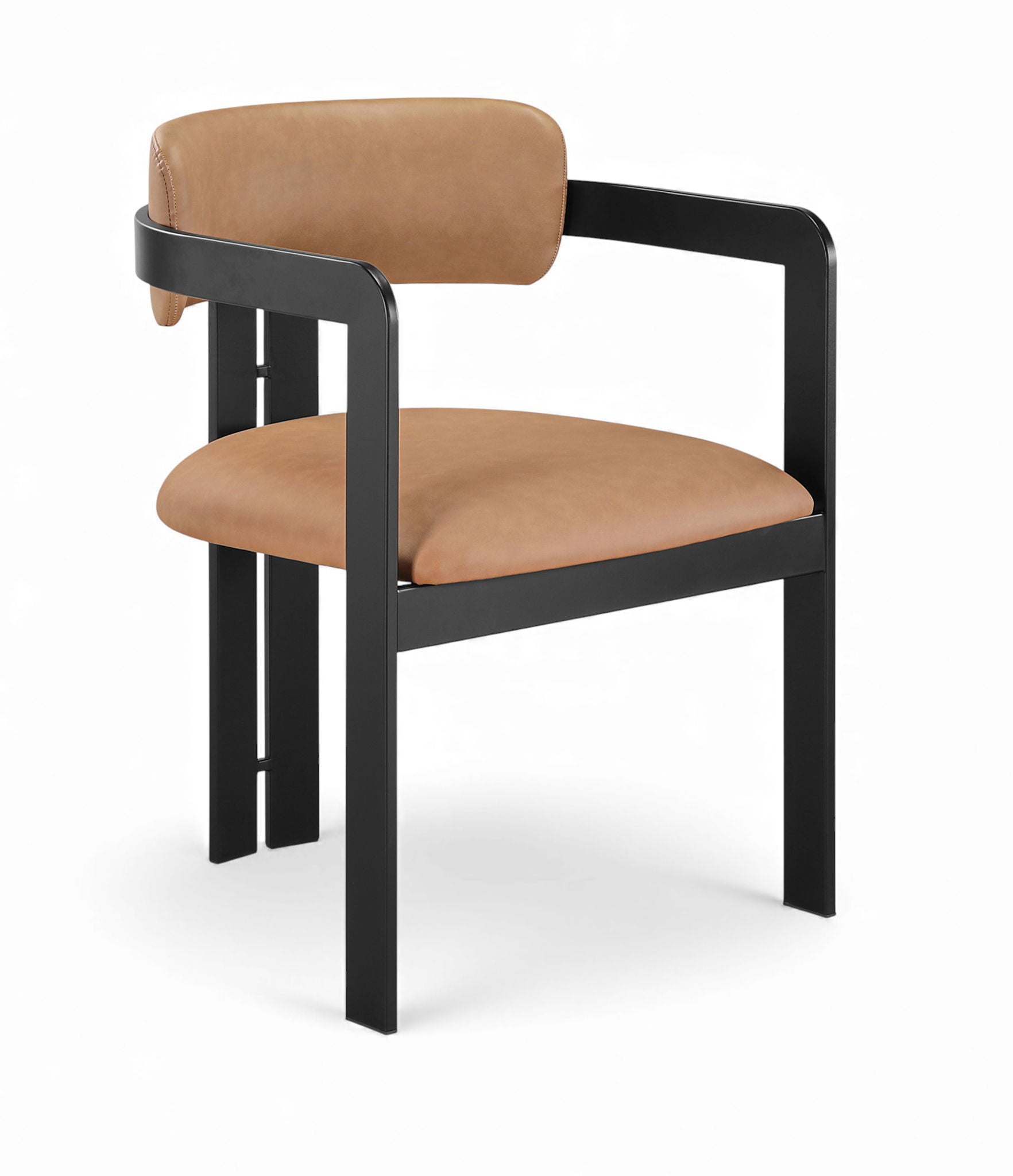 Aurum - Vegan Leather Upholstered Dining Chair With Graphite Black Base (Set of 2)