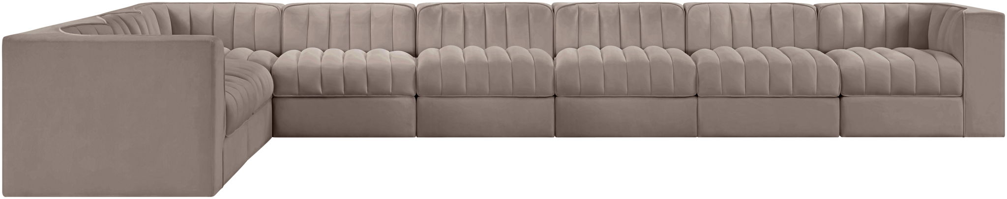 Rummi - Velvet Performance Fabric Upholstered 8 Piece Modular Sectional (With 3 Corner Chairs) - Urban Living Furniture (Los Angeles, CA)