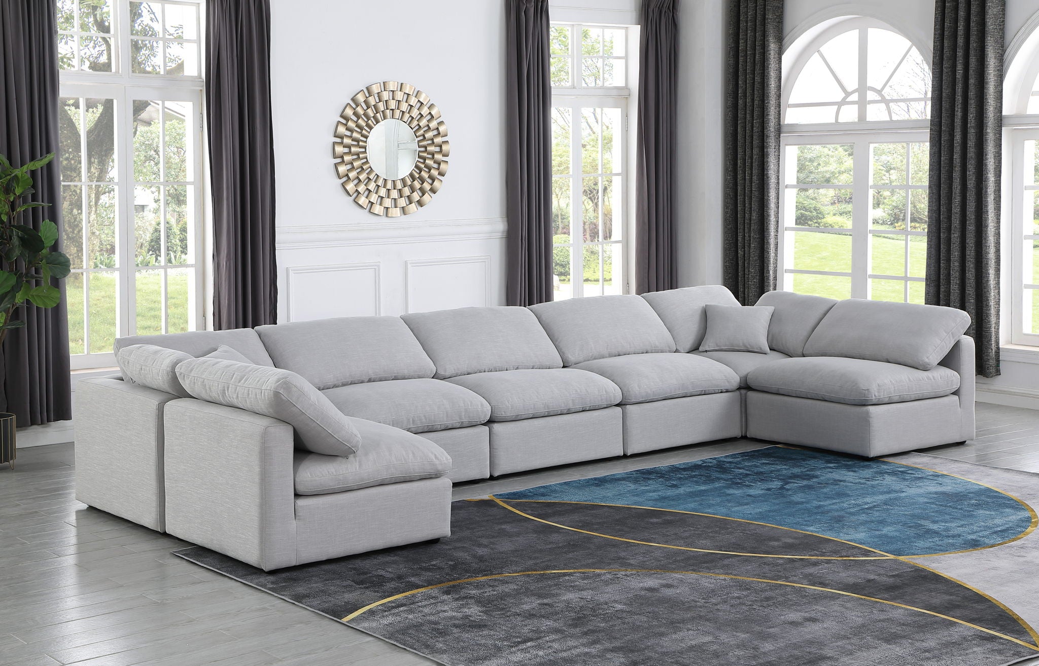 Indulge - Linen 7 Piece Modular U-Shaped Sectional - Urban Living Furniture (Los Angeles, CA)
