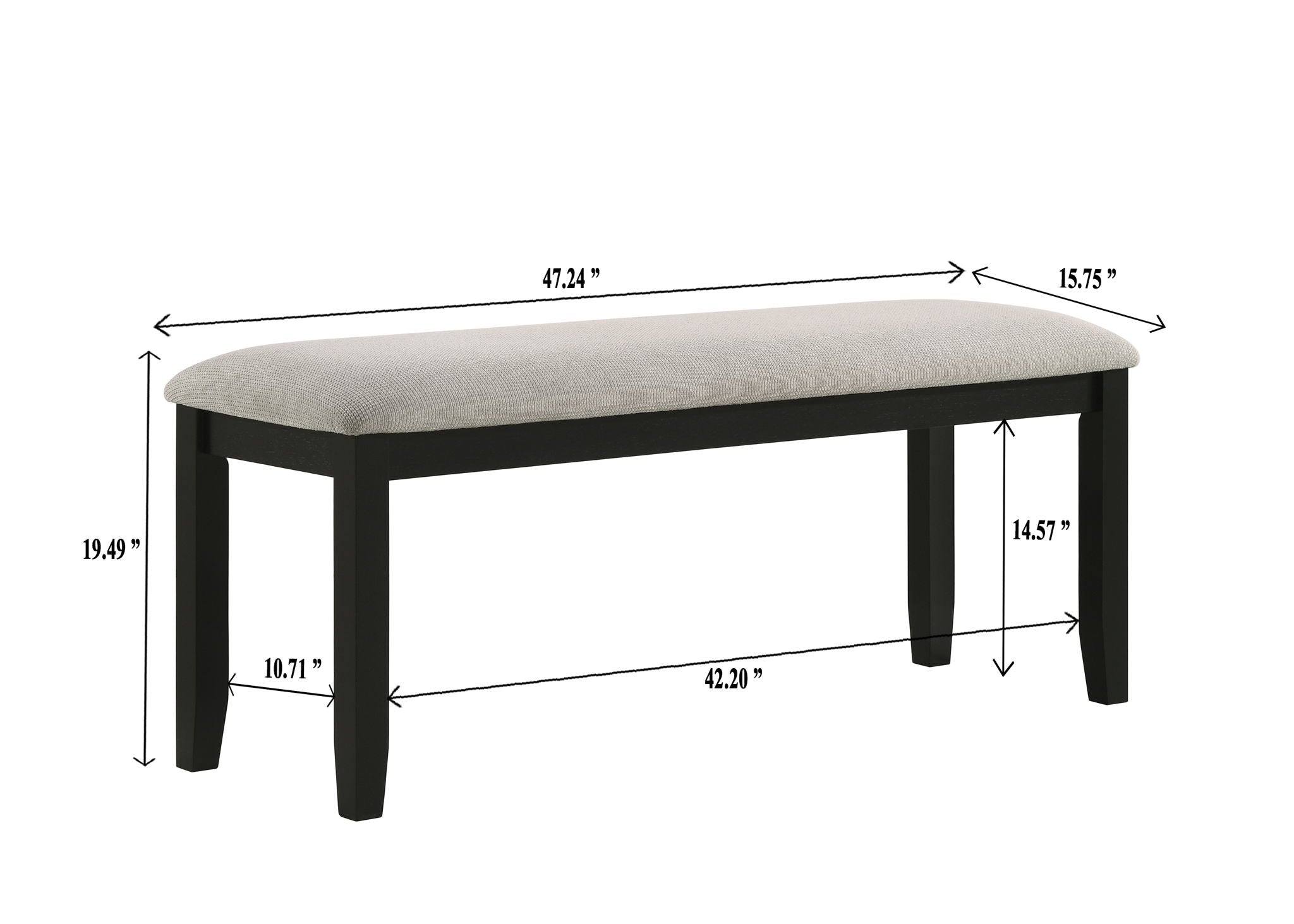 Folio - Bench - Black / Gray - Urban Living Furniture (Los Angeles, CA)