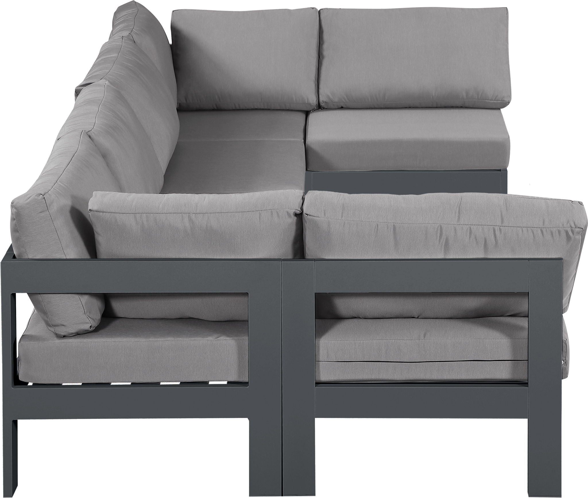 Nizuc - Outdoor Patio 6 Piece Modular Sectional With Gray Frame - Urban Living Furniture (Los Angeles, CA)