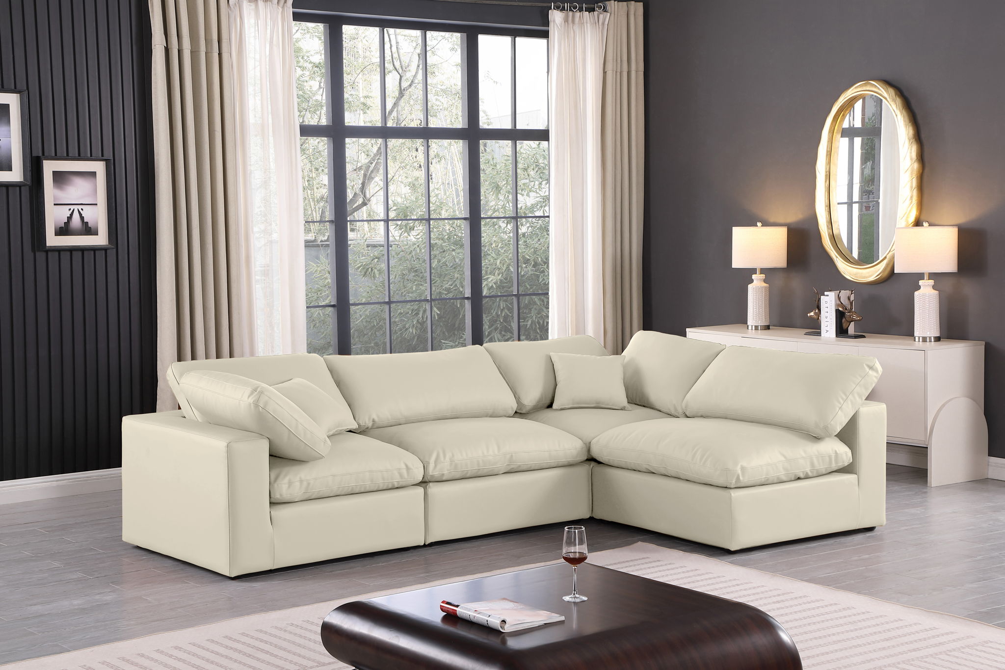 Comfy - 4 Piece Faux Leather Modular Armless Sectional - Urban Living Furniture (Los Angeles, CA)