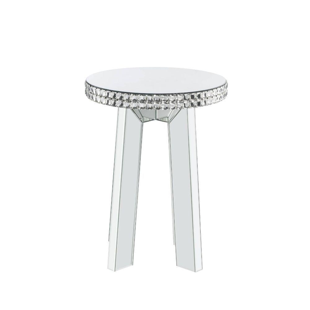Lotus - End Table - Mirrored & Faux Ice Cube Crystals - Urban Living Furniture (Los Angeles, CA)