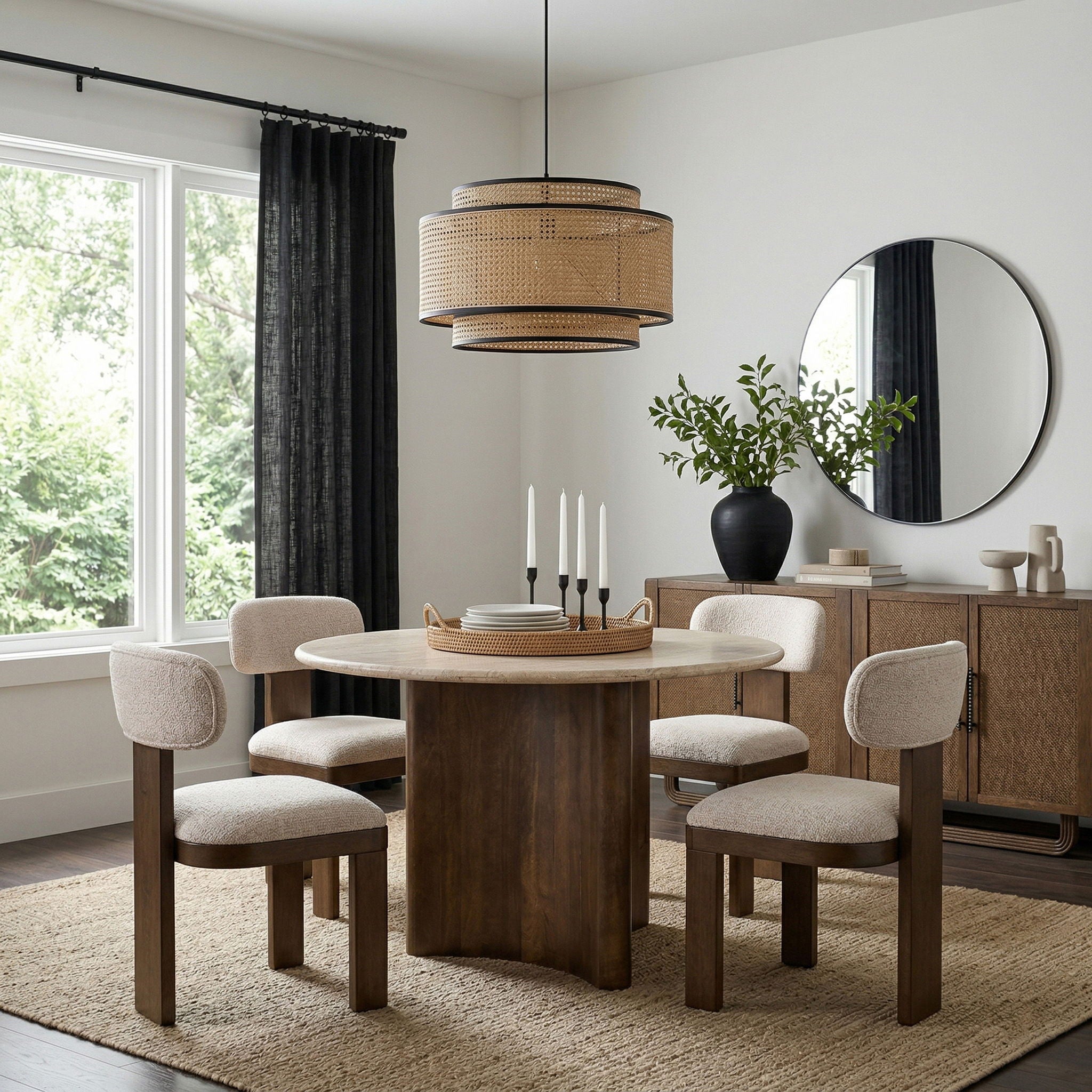 Pietra - Travertine And Mango Wood Dining Table - Urban Living Furniture (Los Angeles, CA)