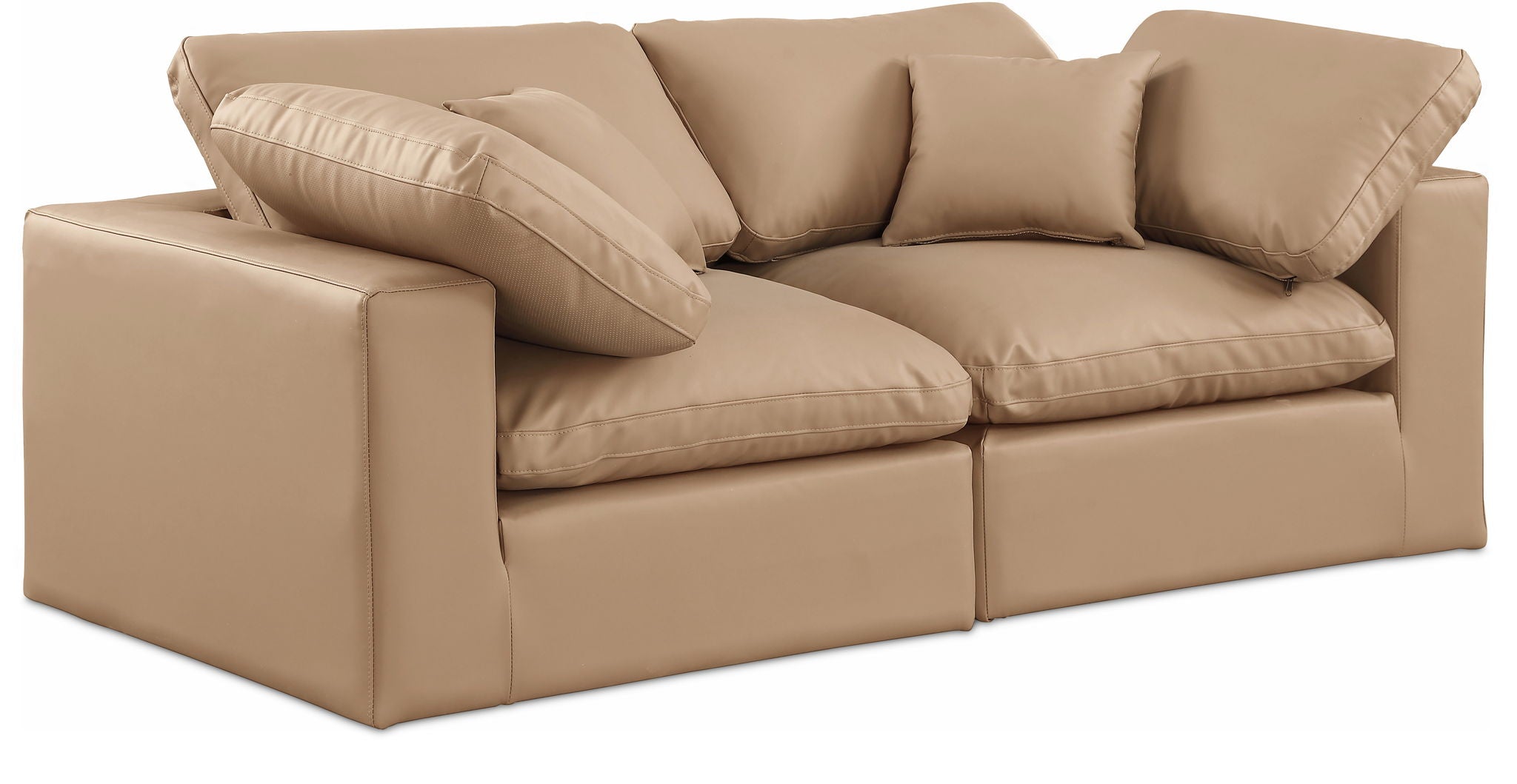 Comfy - Faux Leather Modular Sofa 2 Seats - Tan - Urban Living Furniture (Los Angeles, CA)