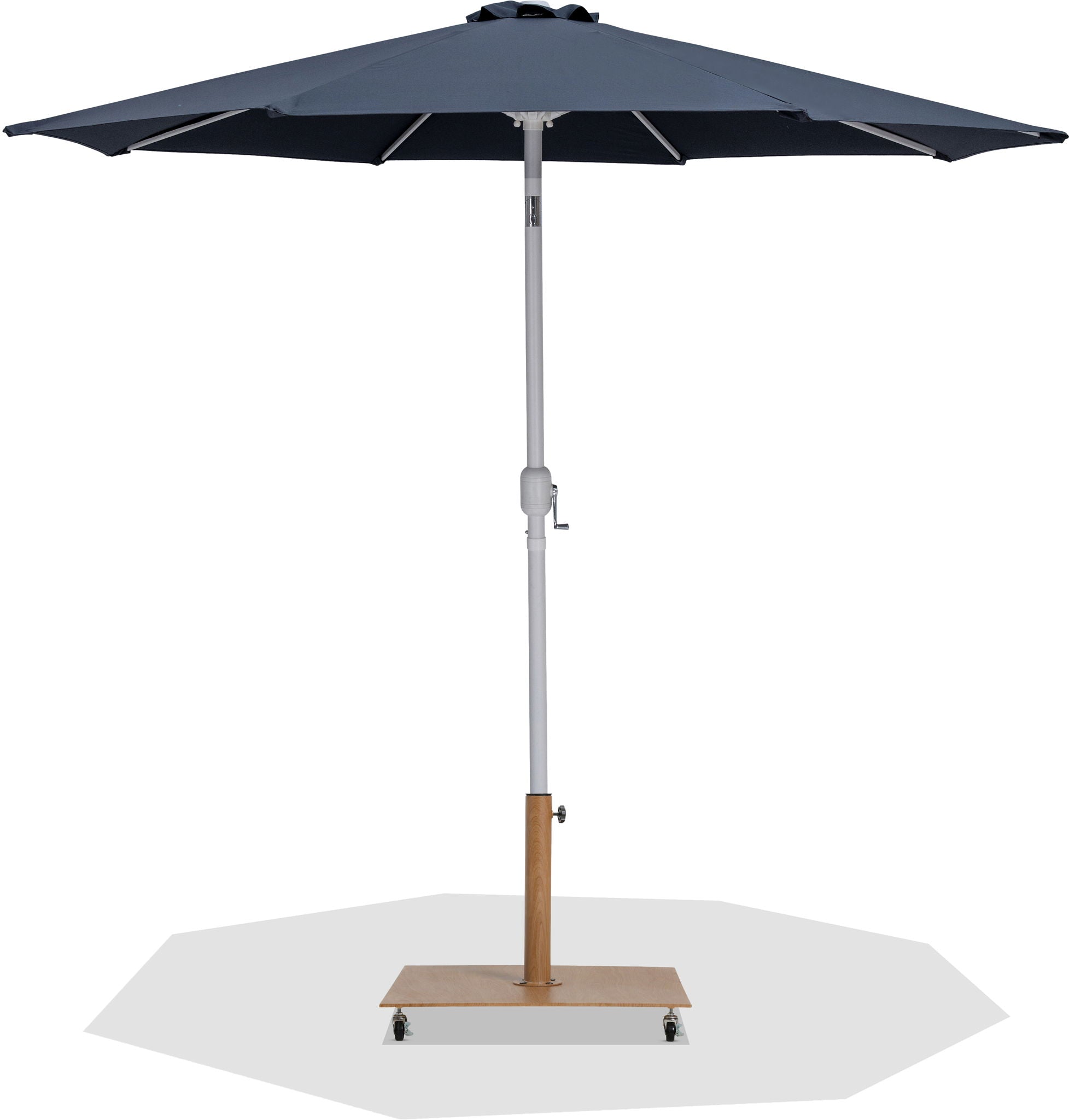 Fiji - Aluminum Patio Umbrella With Square Teak And White Base - Urban Living Furniture (Los Angeles, CA)