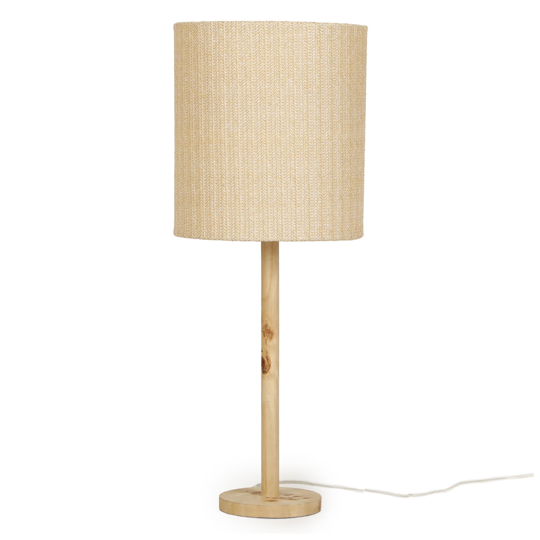 Lamia - Burl and Raffia Designer Table Lamp - Natural
