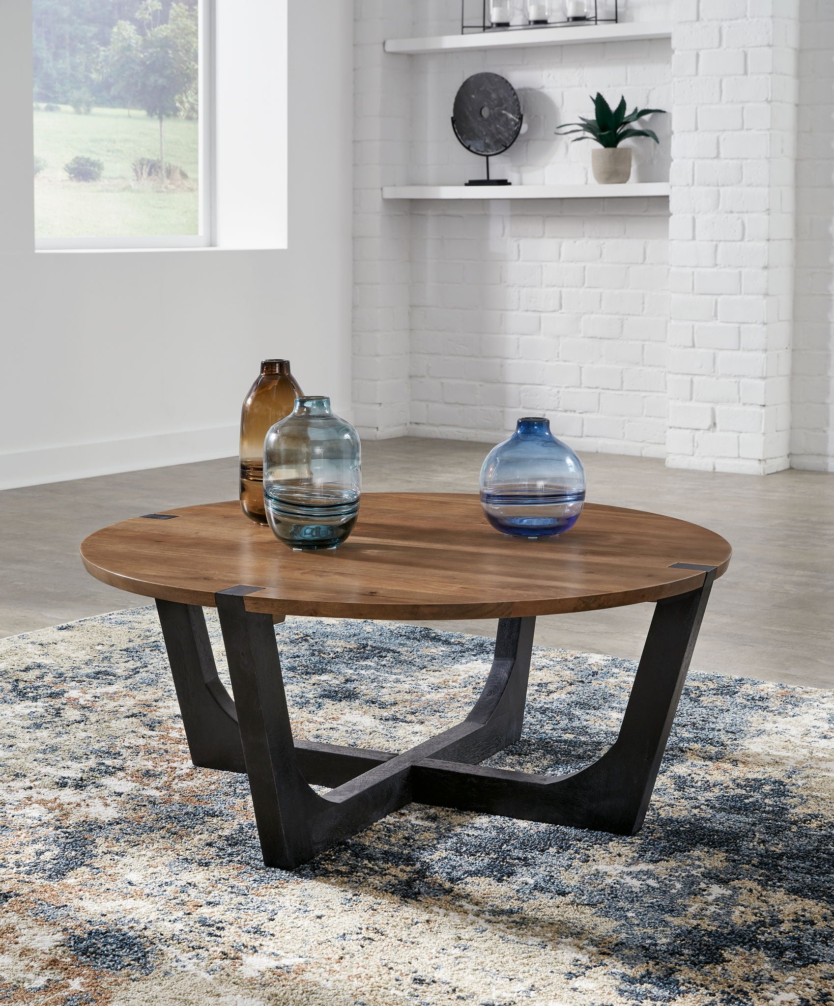 Hanneforth - Round Cocktail Table - Brown - Urban Living Furniture (Los Angeles, CA)