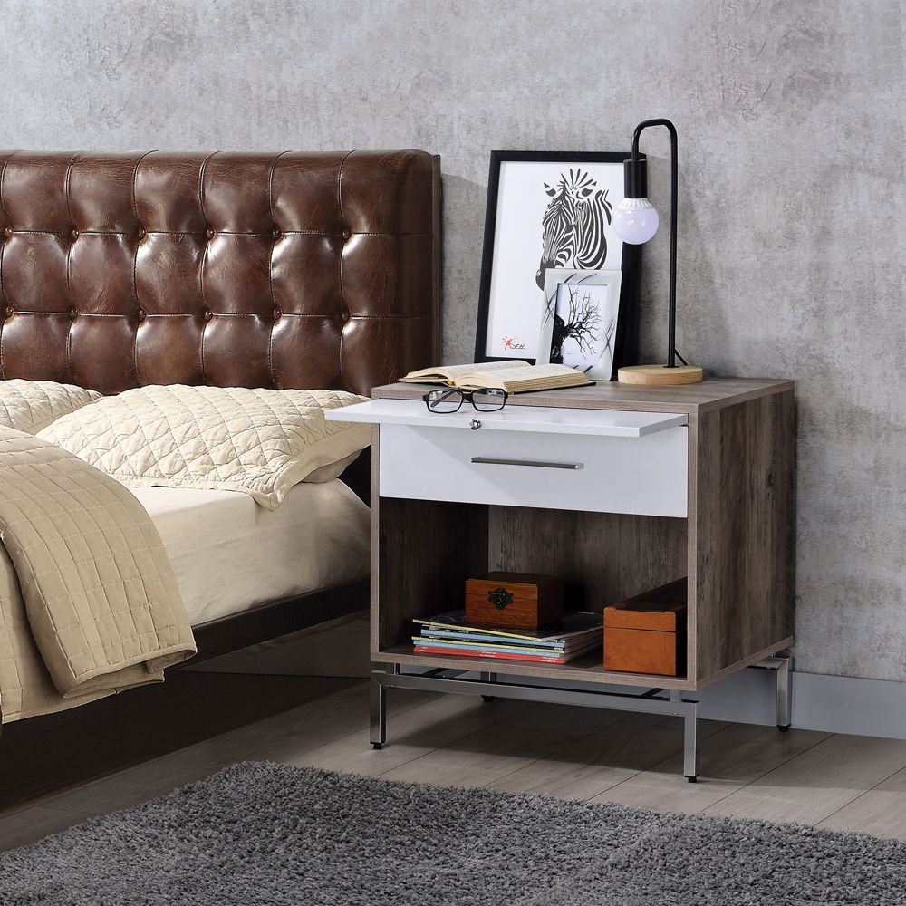 Cistus - Accent Table - Weathered Gray Oak & White - Urban Living Furniture (Los Angeles, CA)
