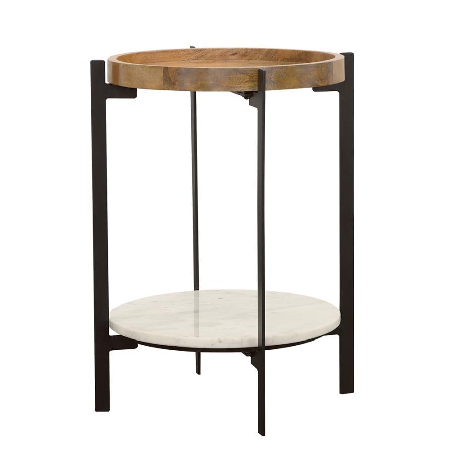Adhvik - Round Table With Marble Shelf - Urban Living Furniture (Los Angeles, CA)