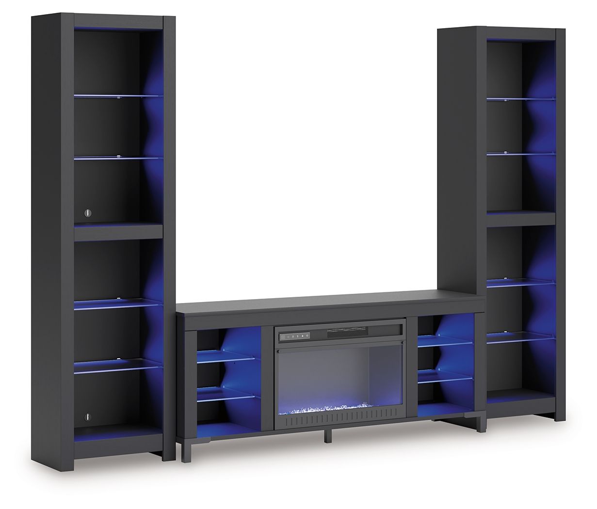 Cayberry - Black - 3-Piece Entertainment Center With Electric Fireplace - Urban Living Furniture (Los Angeles, CA)