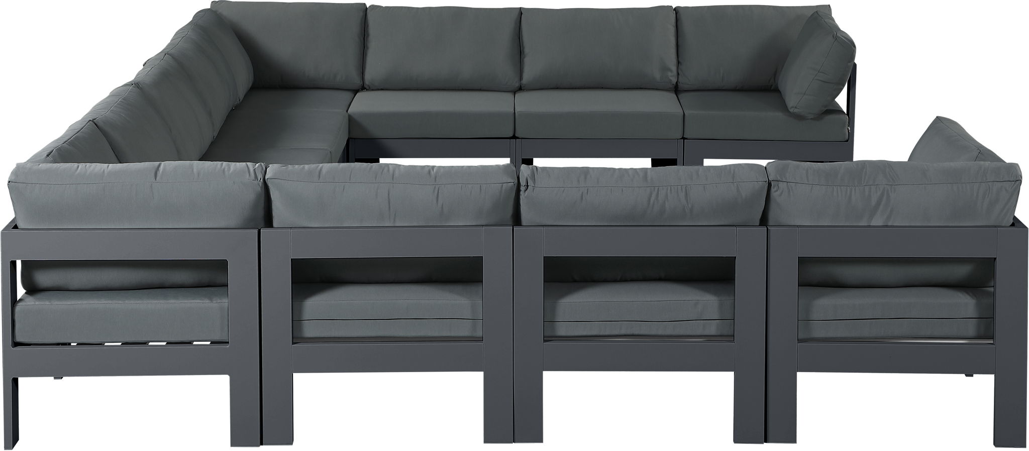 Nizuc - Outdoor Patio 11 Piece Modular Sectional With Gray Frame - Urban Living Furniture (Los Angeles, CA)