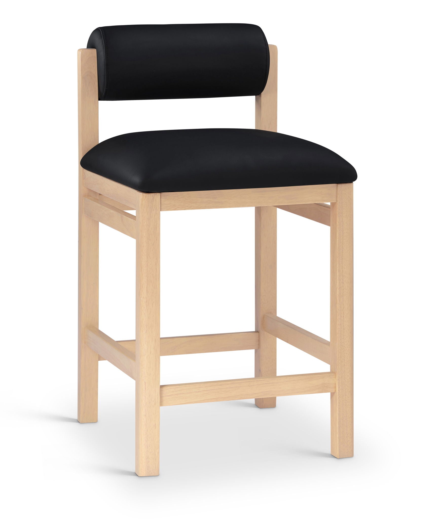 Roundhill - Faux Leather Counter Stool - Natural Frame - Urban Living Furniture (Los Angeles, CA)