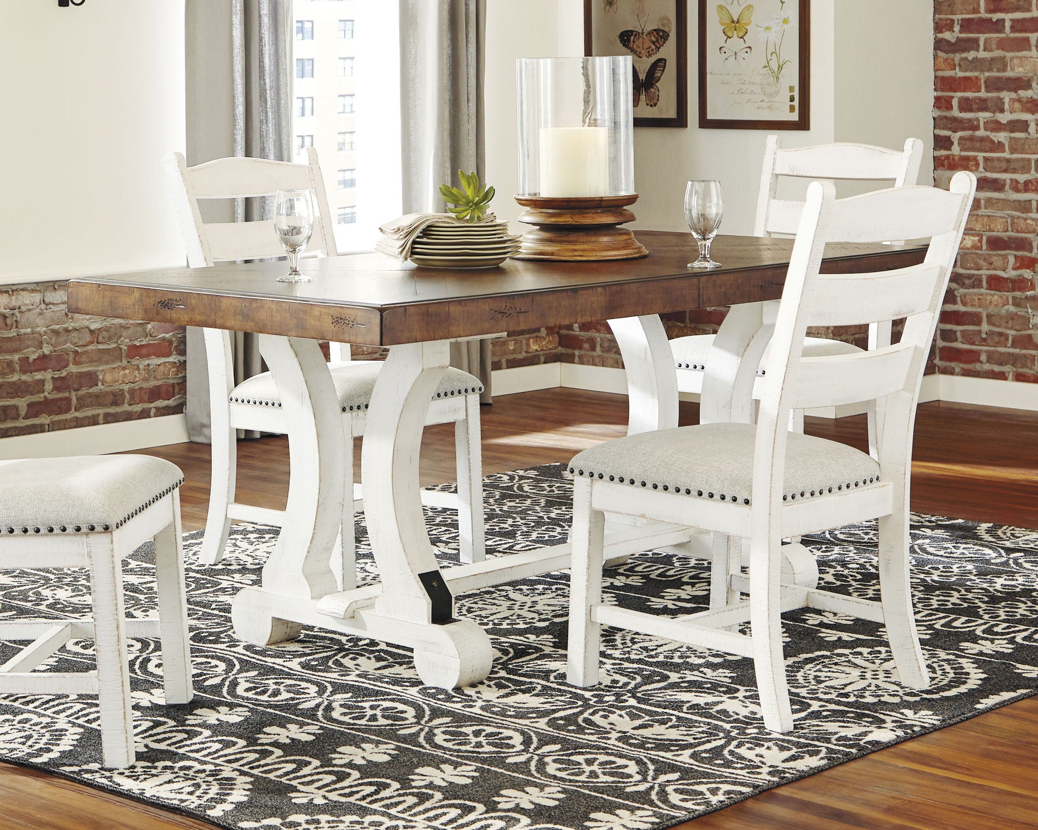 Valebeck - White / Brown - Rectangular Dining Room Table - Urban Living Furniture (Los Angeles, CA)