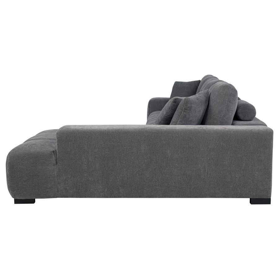 Octavia - LAF Sofa With Pillow, Box 1 of 2 - Charcoal Gray