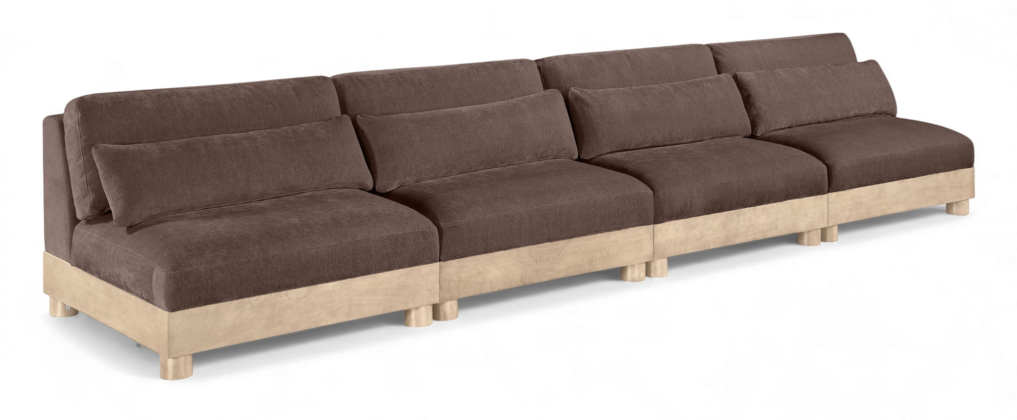Turin - Chenille Fabric Upholstered Modular Sectional - Brown