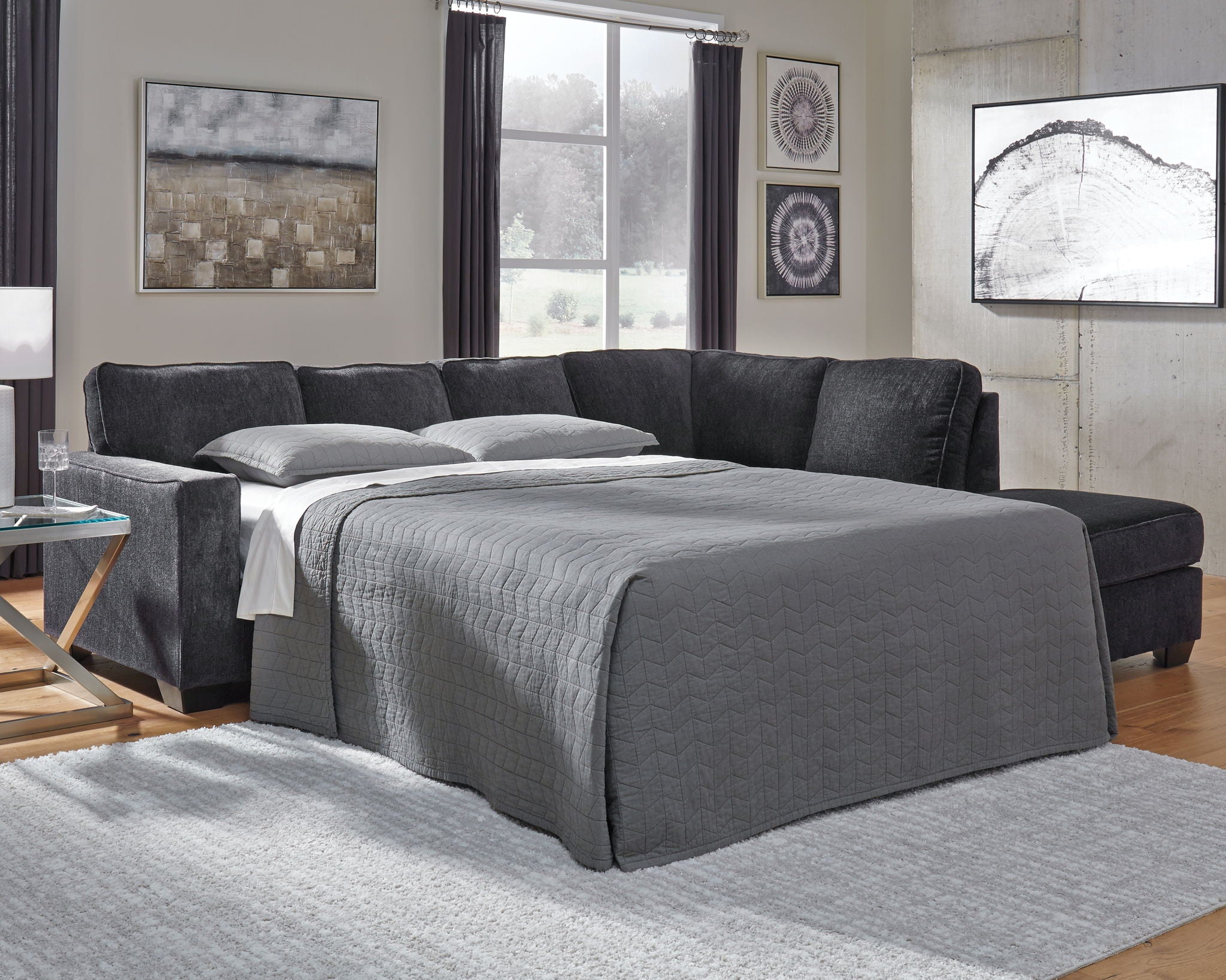 Altari - Right Arm Facing Corner Chaise With Sleeper 2 Pc Sectional - Slate - Urban Living Furniture (Los Angeles, CA)