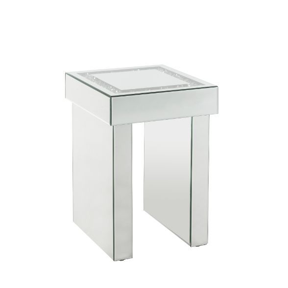 Noralie - 16" End Table With Faux Diamonds - Mirrored - Urban Living Furniture (Los Angeles, CA)