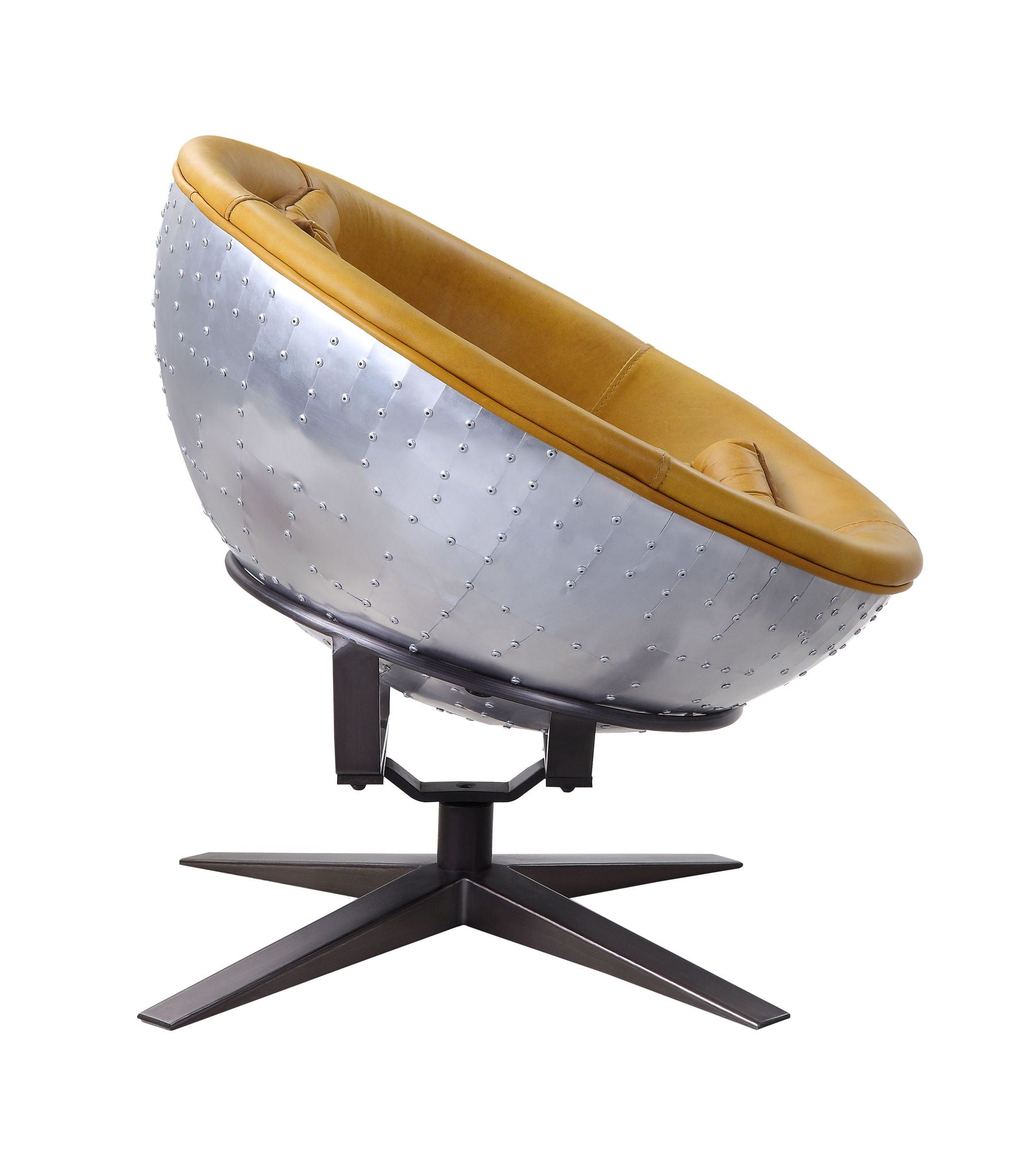 Brancaster - Accent Chair - Turmeric Top Grain Leather & Aluminum - Urban Living Furniture (Los Angeles, CA)
