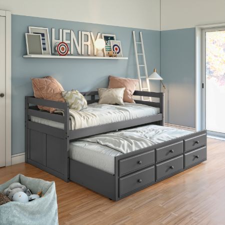 Darcie - Daybed With Trundle & Storage - Gray - Urban Living Furniture (Los Angeles, CA)