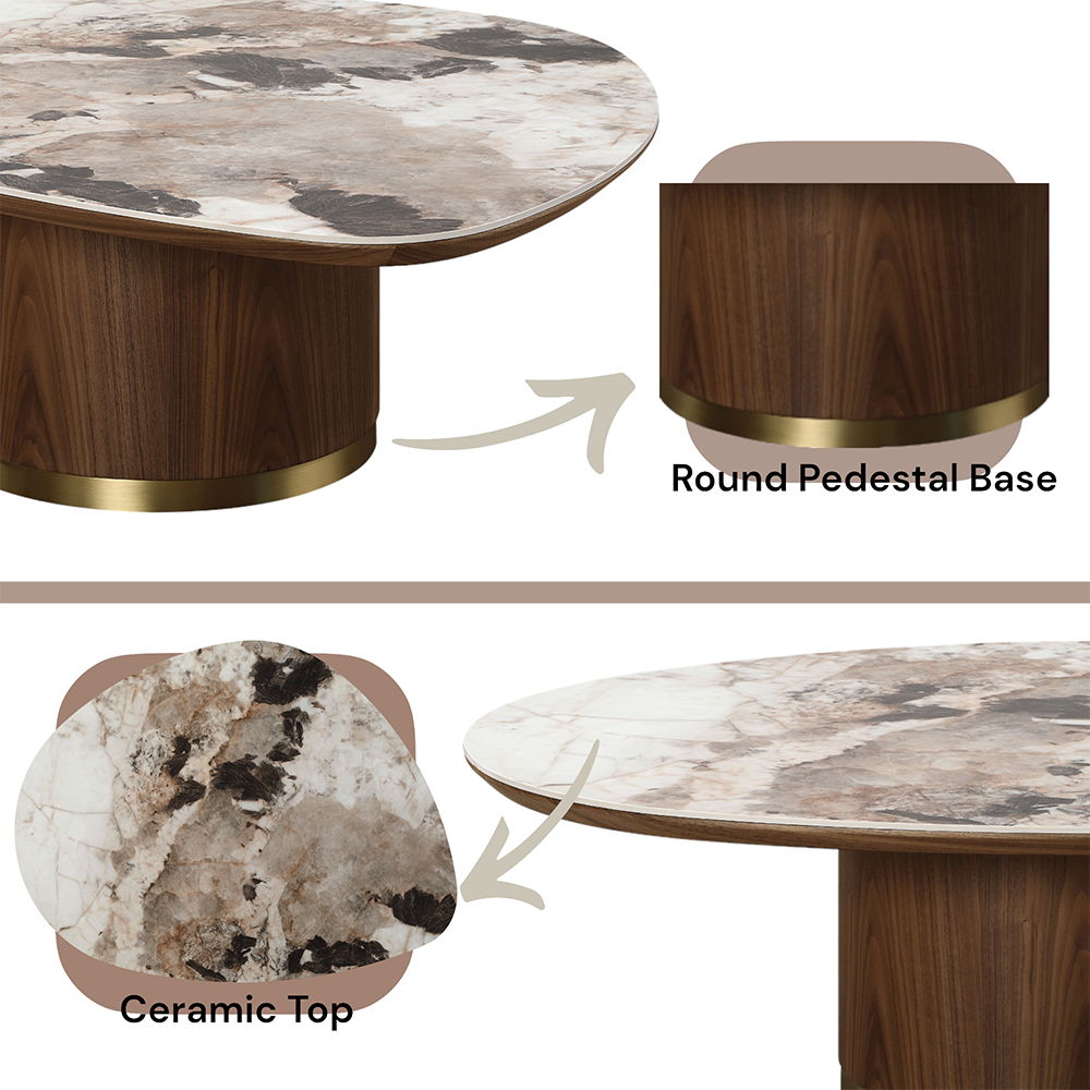 Willene - Coffee Table With Ceramic Top - Ceramic Top & Walnut - Urban Living Furniture (Los Angeles, CA)