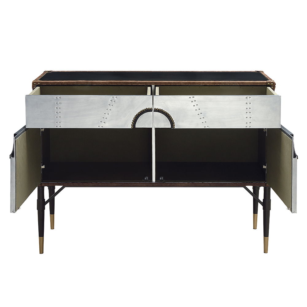 Brancaster - Console Cabinet - Top Grain Leather & Aluminum - Urban Living Furniture (Los Angeles, CA)