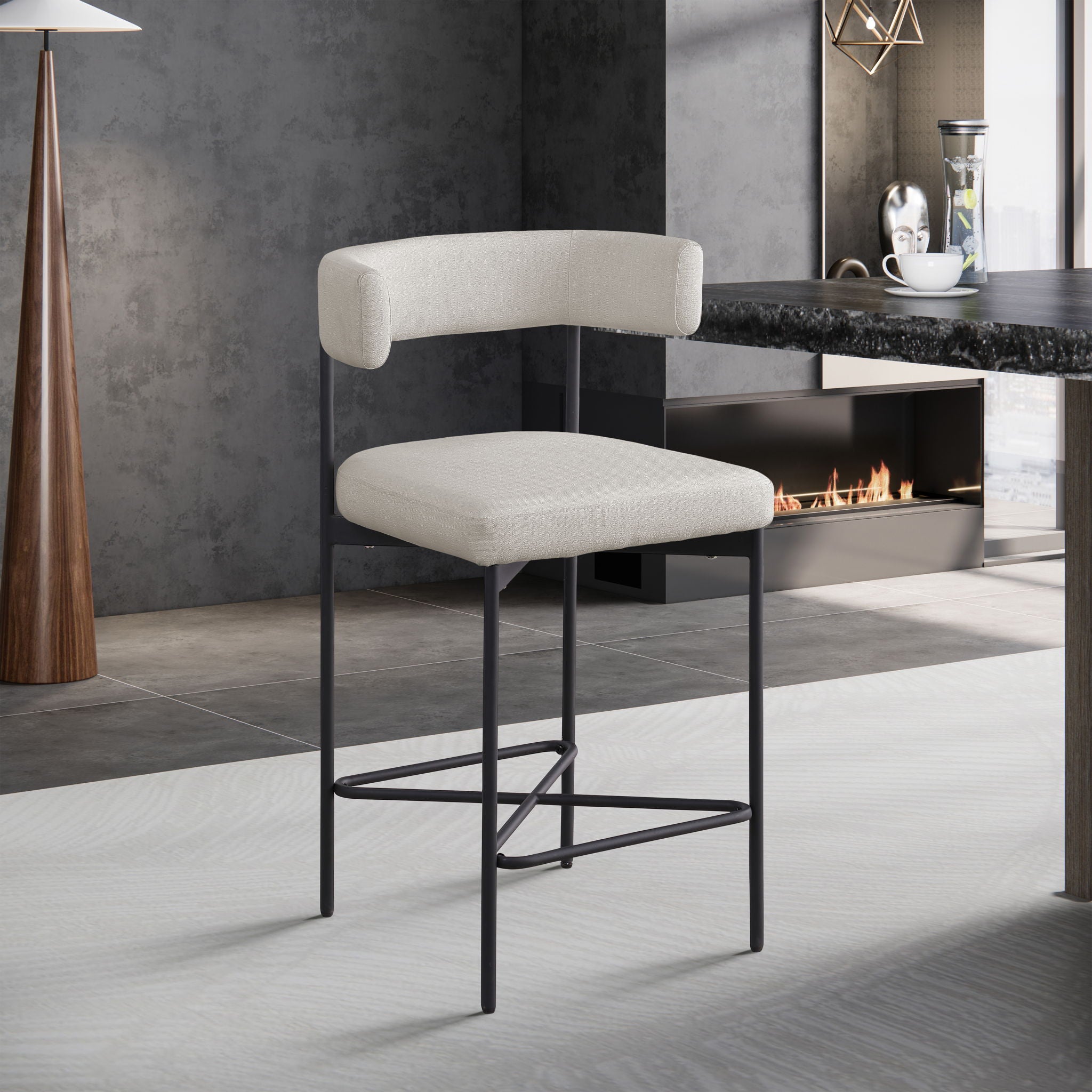 Rivage - Durable Stool With Black Frame (Set of 2) - Urban Living Furniture (Los Angeles, CA)