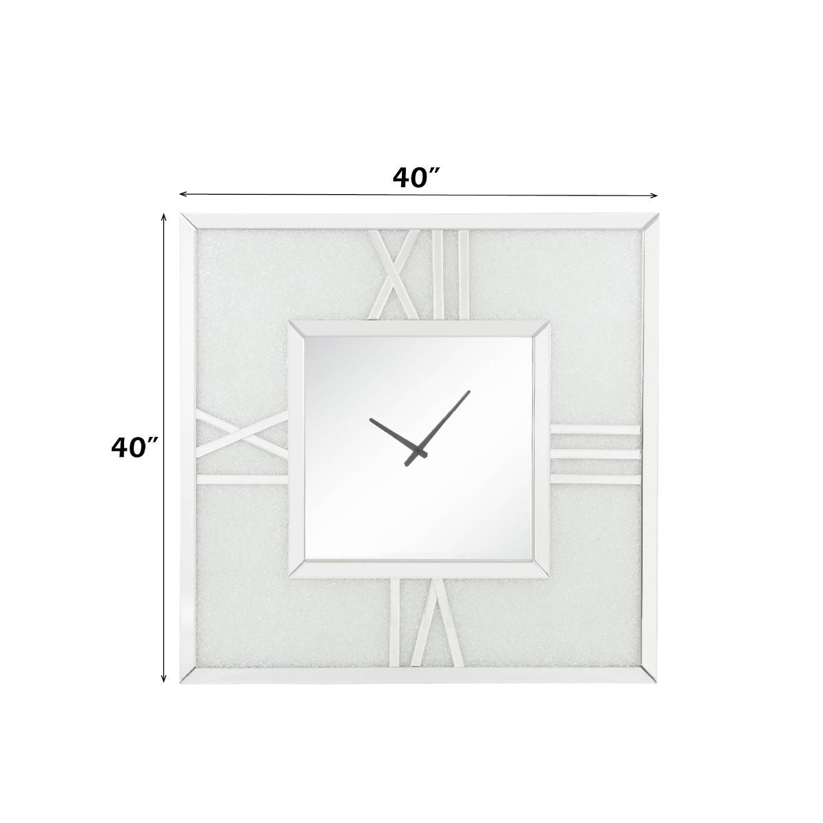 Noralie - Wall Clock With LED - Mirrored & Faux Diamonds - Urban Living Furniture (Los Angeles, CA)